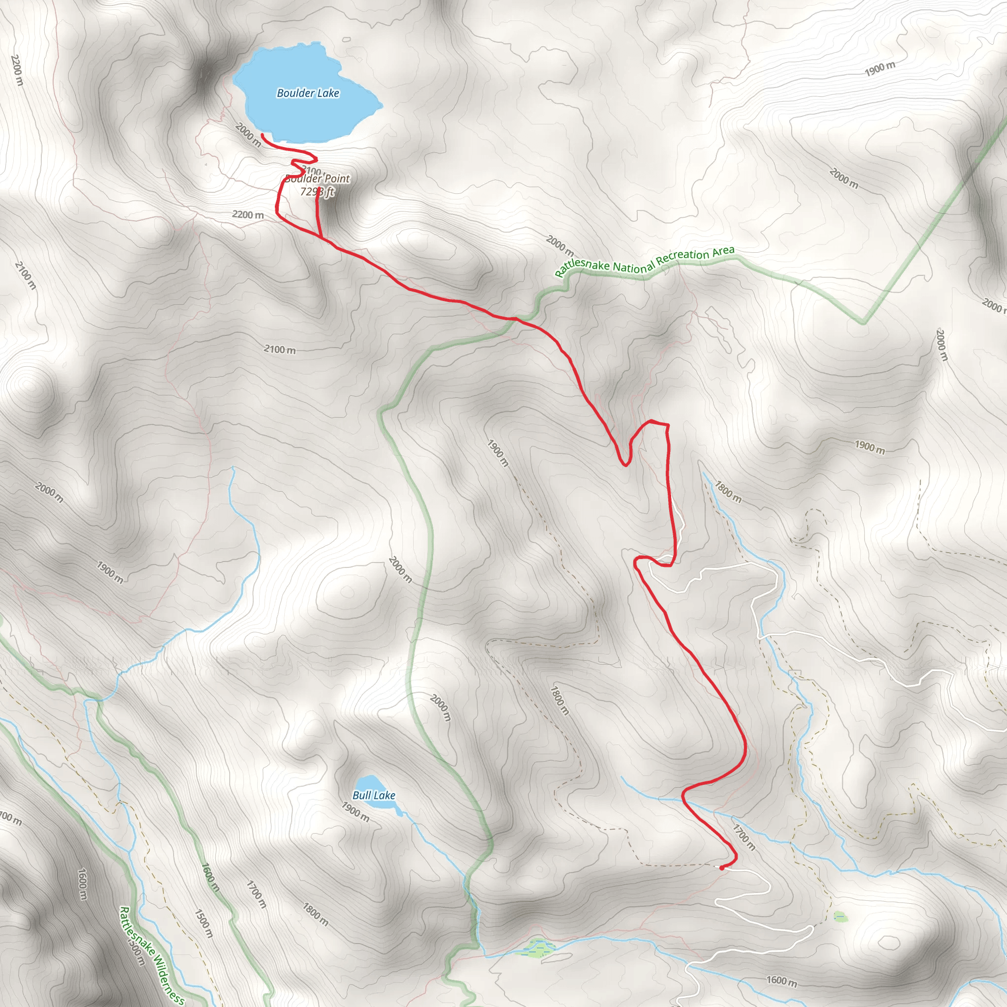 Boulder Point and Lake Trail mobile static map