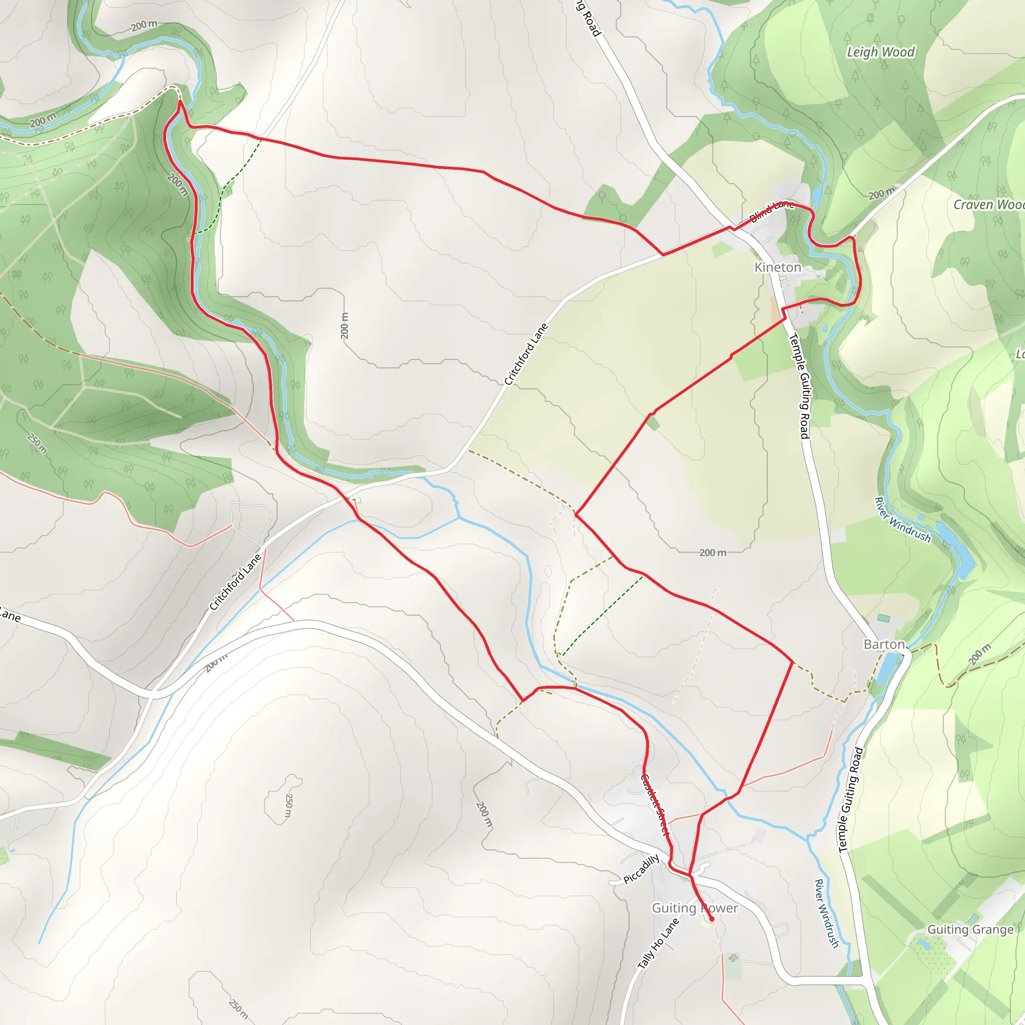 Guiting Power to Kineton Loop mobile static map