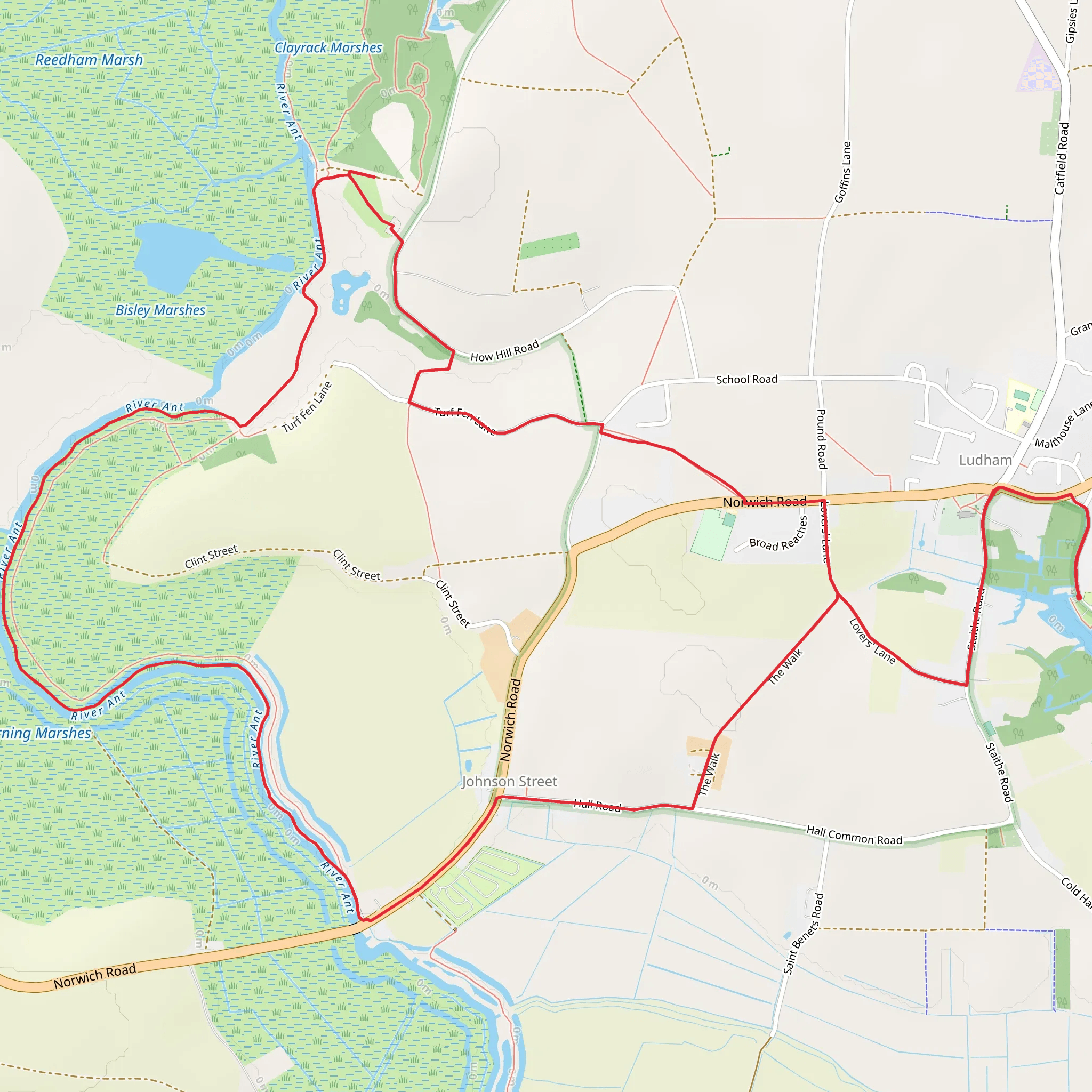 River Ant and How Hill from Ludham mobile static map