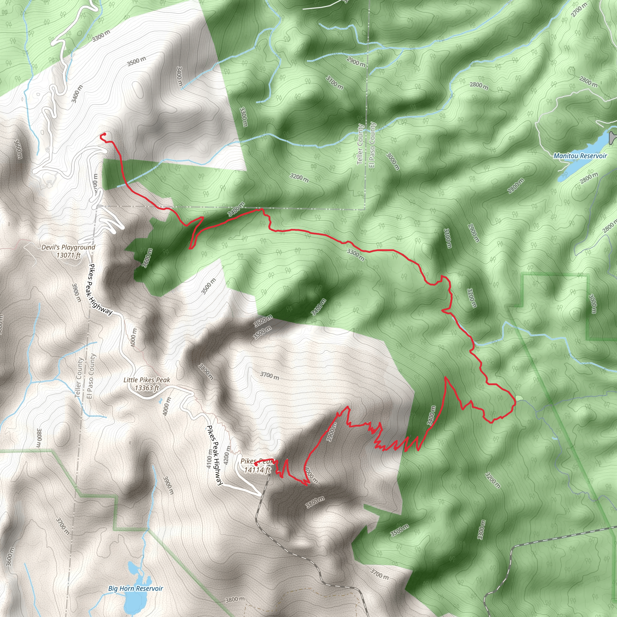 Barr and Elk Park Trail mobile static map