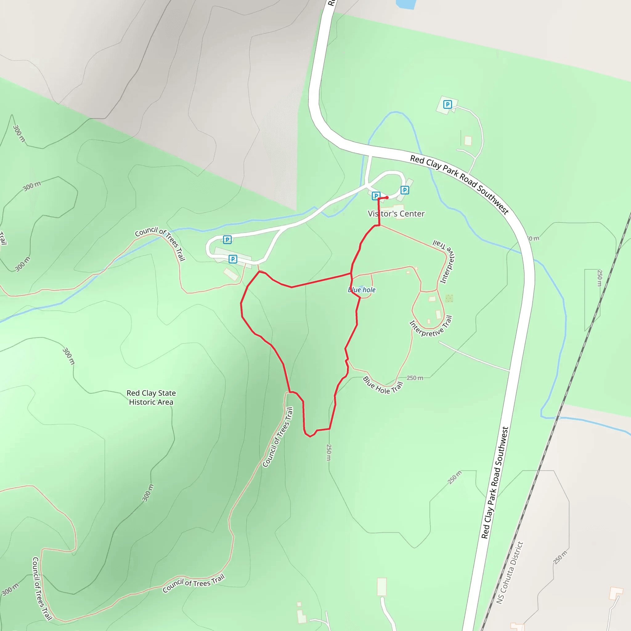 Red Clay State Historic Park Loop - Short mobile static map