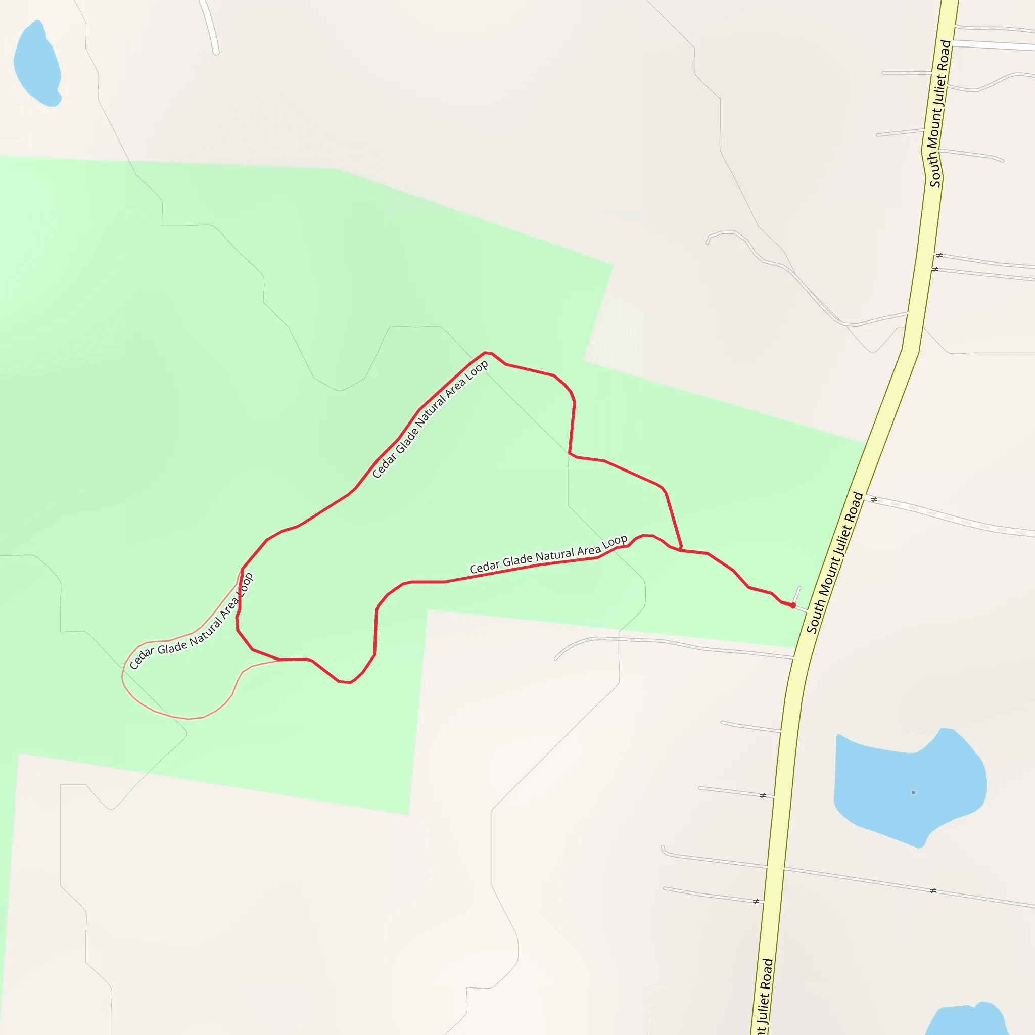 Cedar Glade Natural Area Loop mobile static map