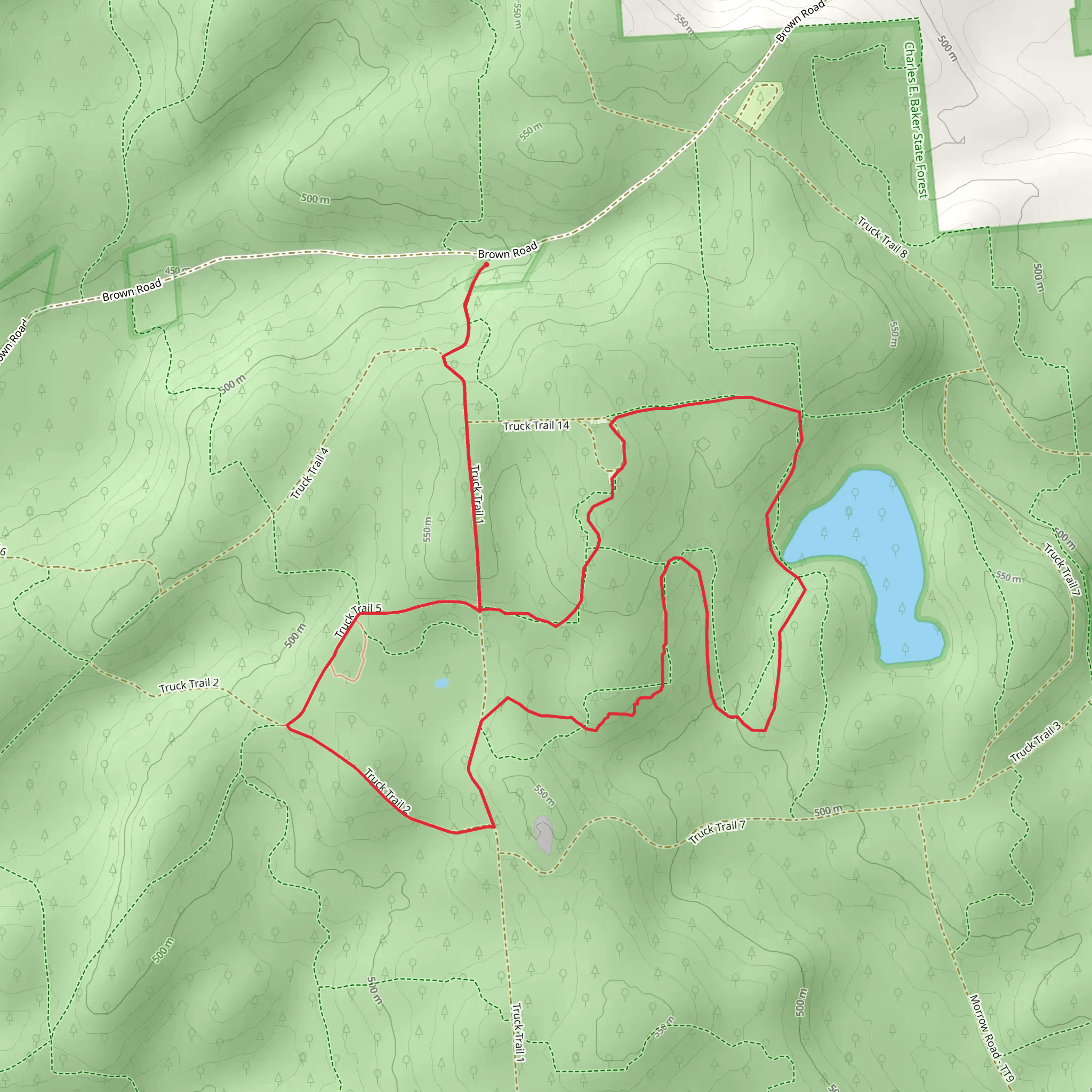 Chales E Baker State Forest Loop mobile static map