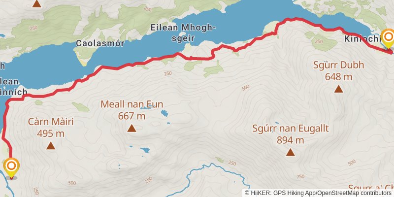 Fort William to Morvich via Cape Wrath Trail stage 5 Map