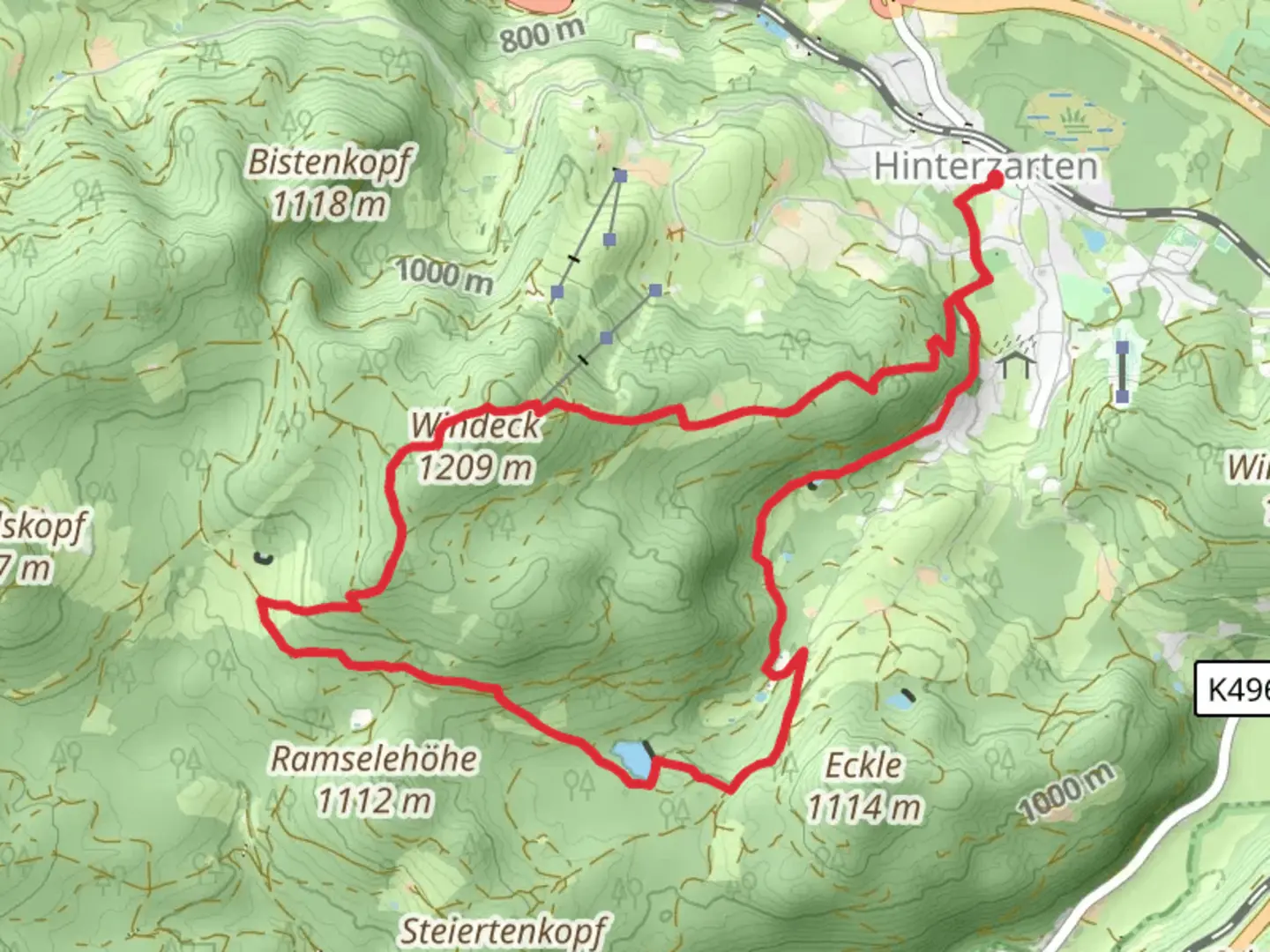 An image depicting the trail Mathisleweiher via Geniesserpfad Saebelthomaweg and its surrounding area.