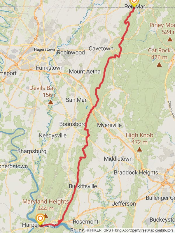 Appalachian Trail - Maryland mobile static map