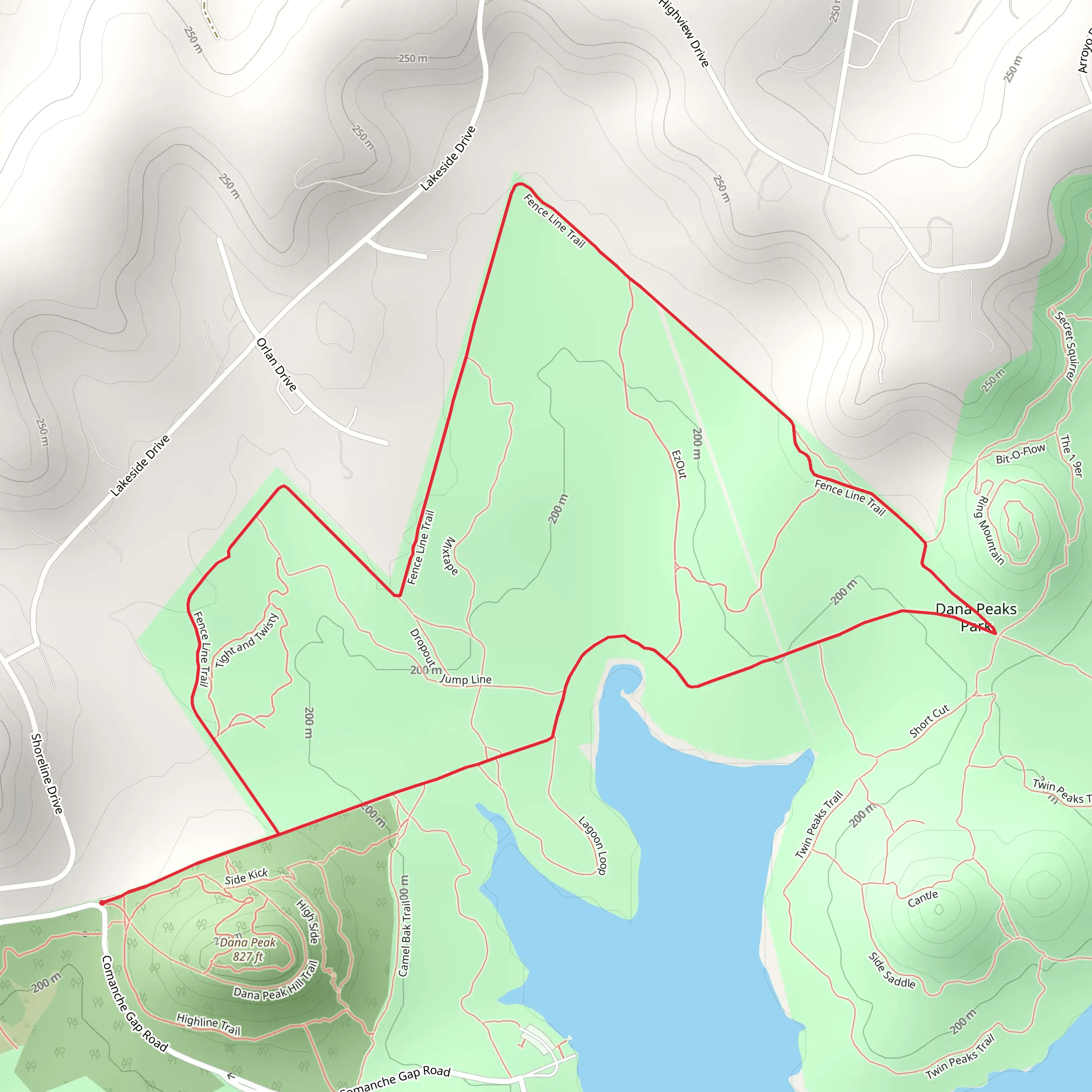 Fence Line Loop Trail mobile static map