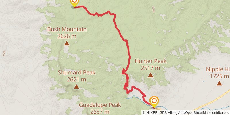 Bush Mountain to Blue Ridge Loop Trail stage 2 Map