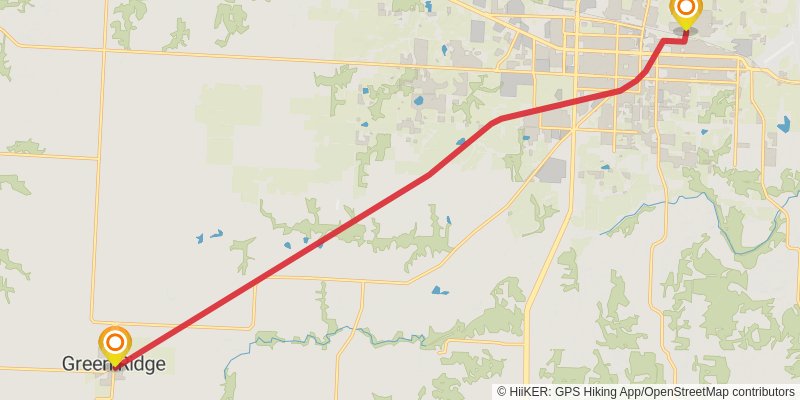 American Discovery Trail - Missouri stage 17 Map