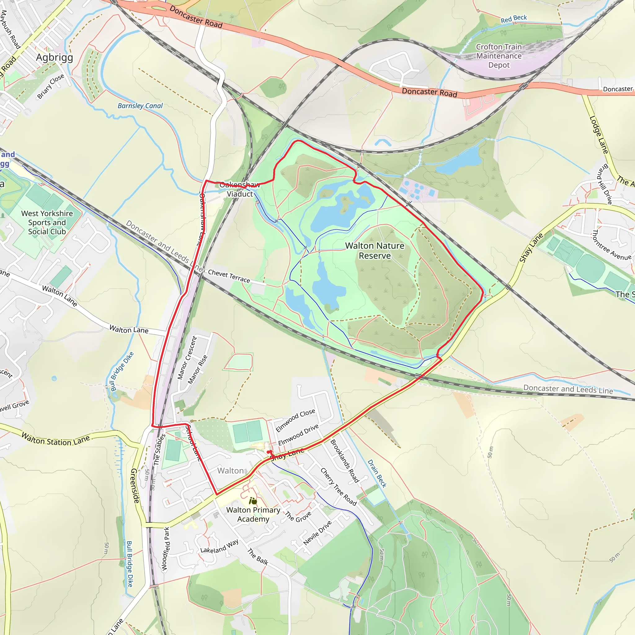 Walton Colliery Nature Reserve Park Loop mobile static map