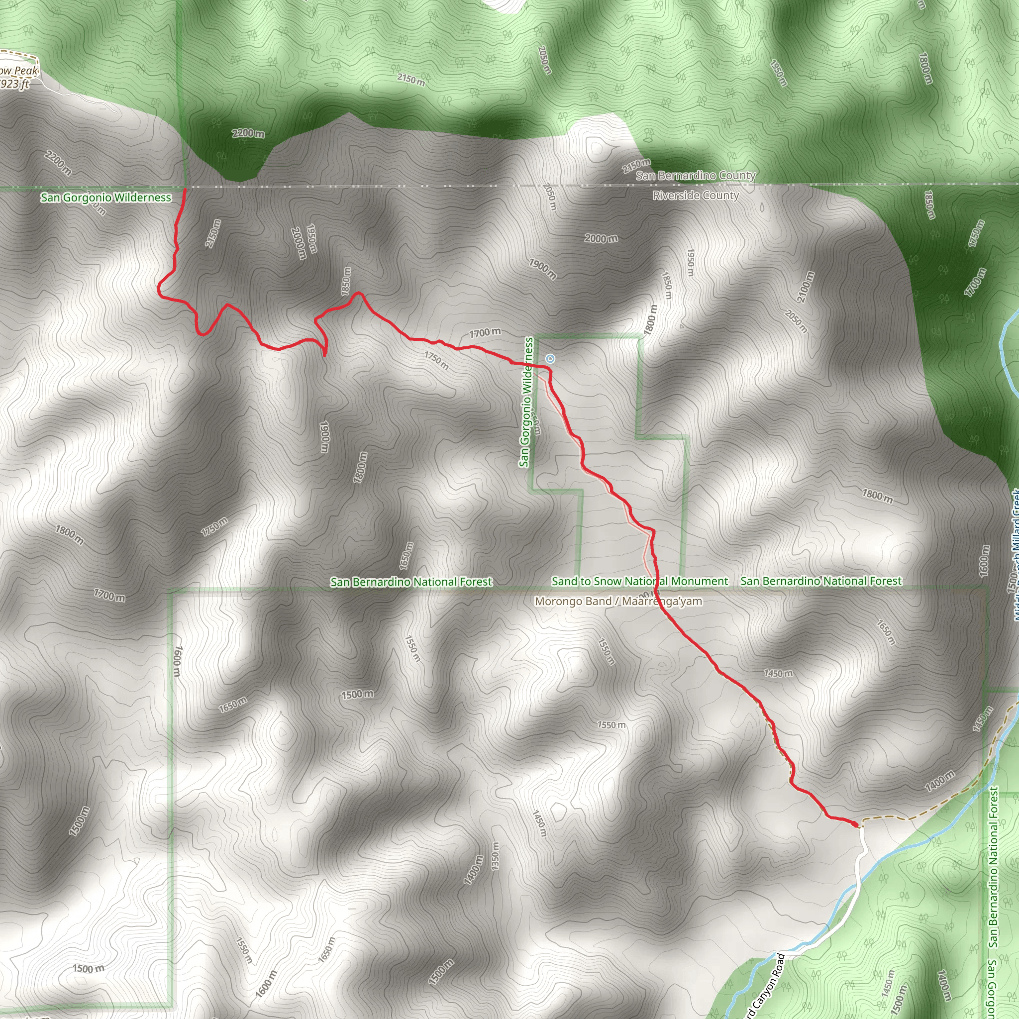 Raywood Flat Trail mobile static map