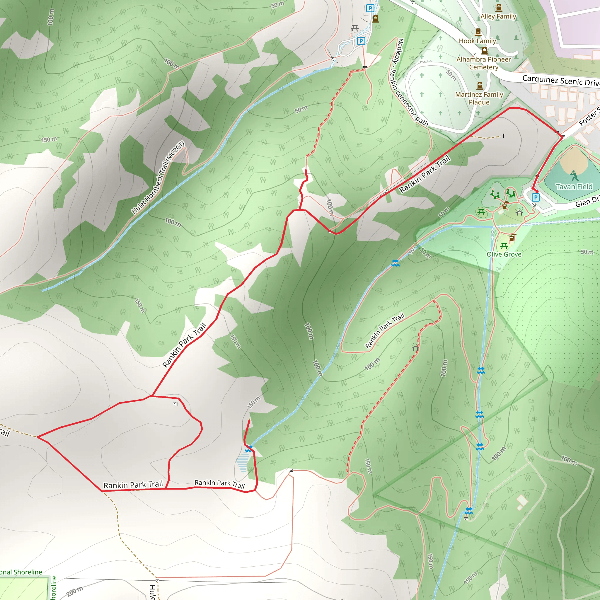 Rankin Park Trail and Hulet Hornbeck Trail mobile static map