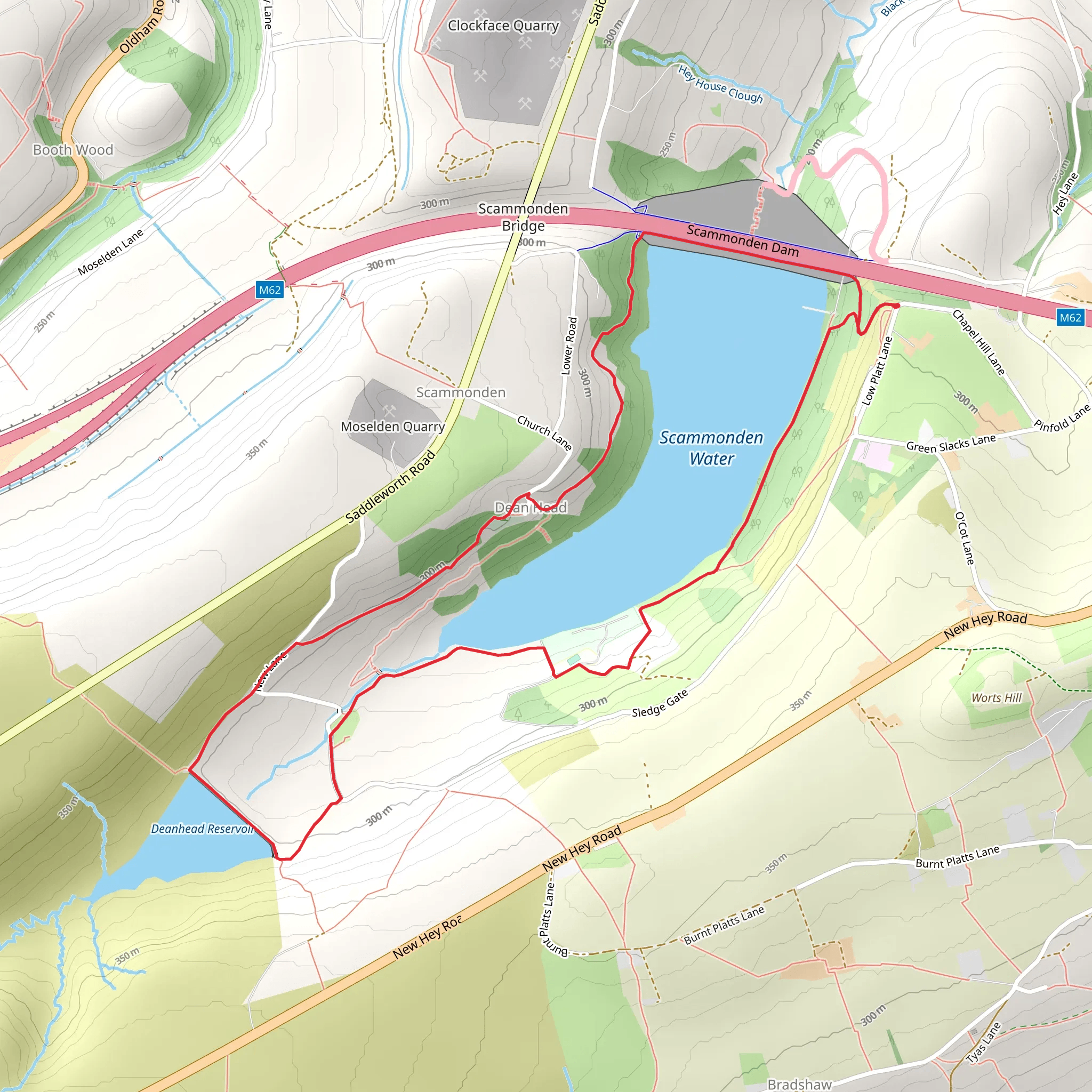 Scammonden Reservoir Walk mobile static map