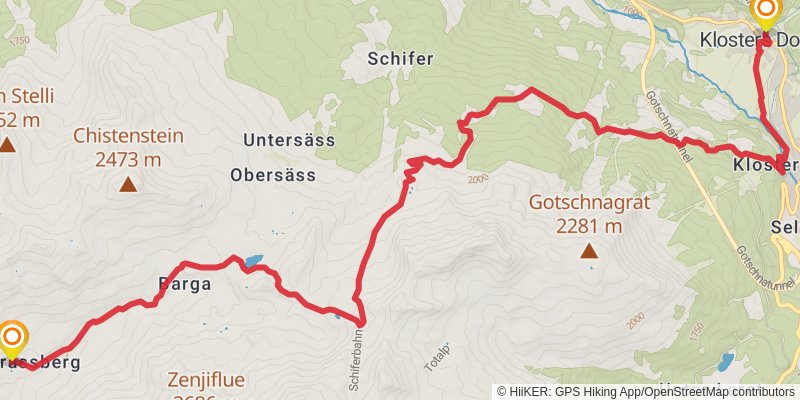 Walserweg stage 16 Map