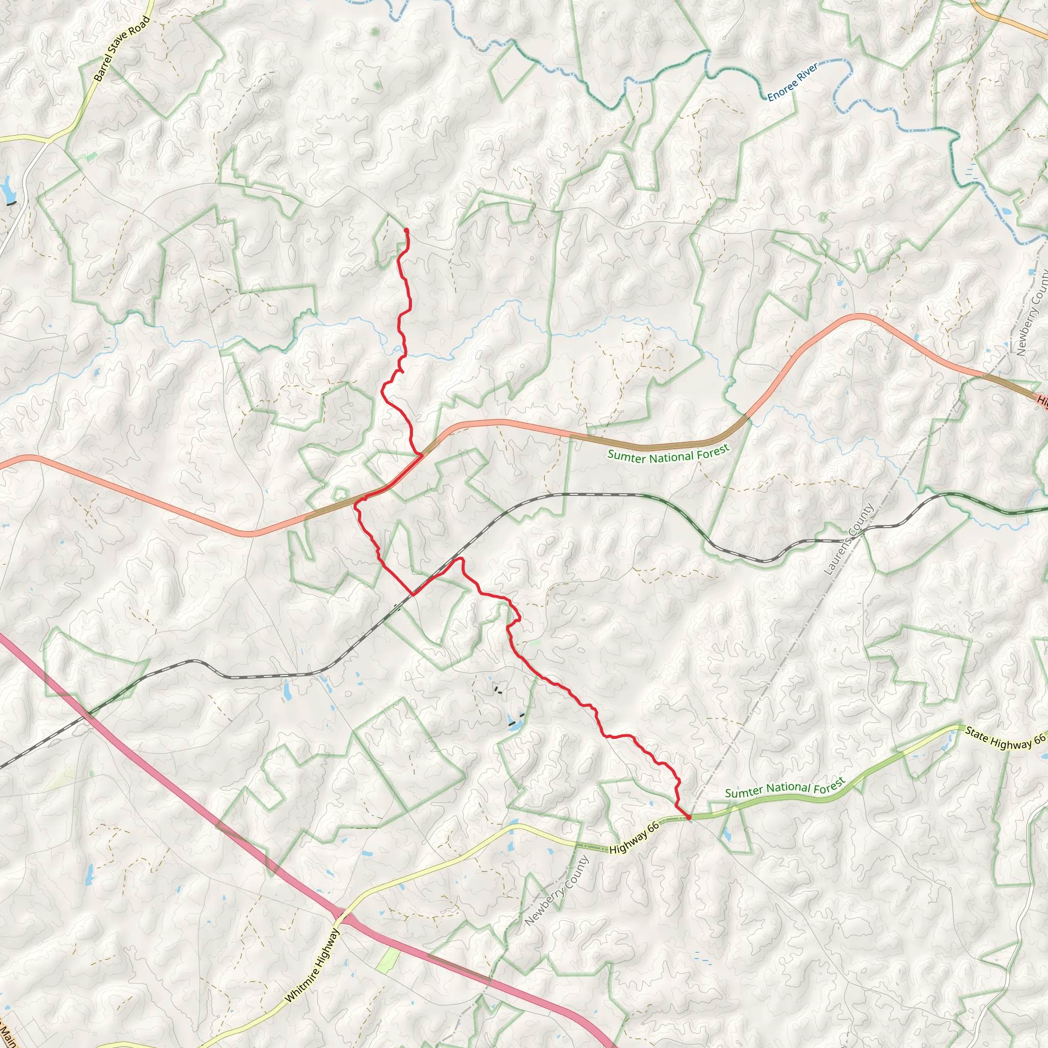 Palmetto Trail - Enoree Passage from Brickhouse Crossroads mobile static map