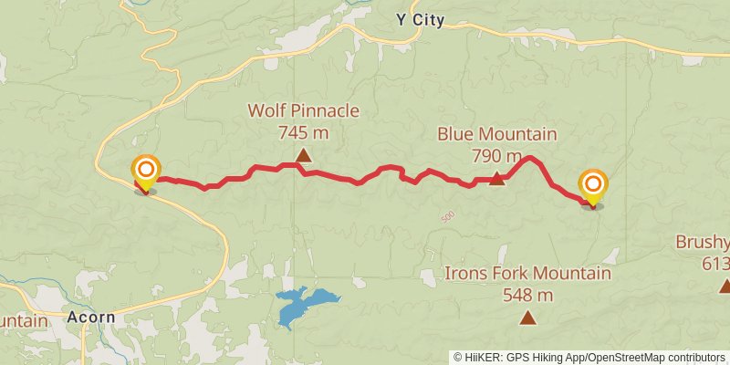 Ouachita National Recreation Trail stage 6 Map