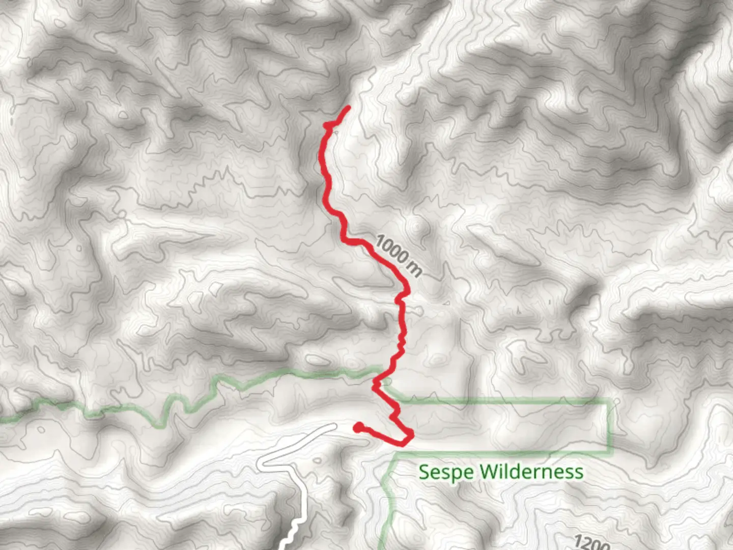 An image depicting the trail Piedra Blanca Creek via Gene Marshall-Piedra Blanca Trail and its surrounding area.
