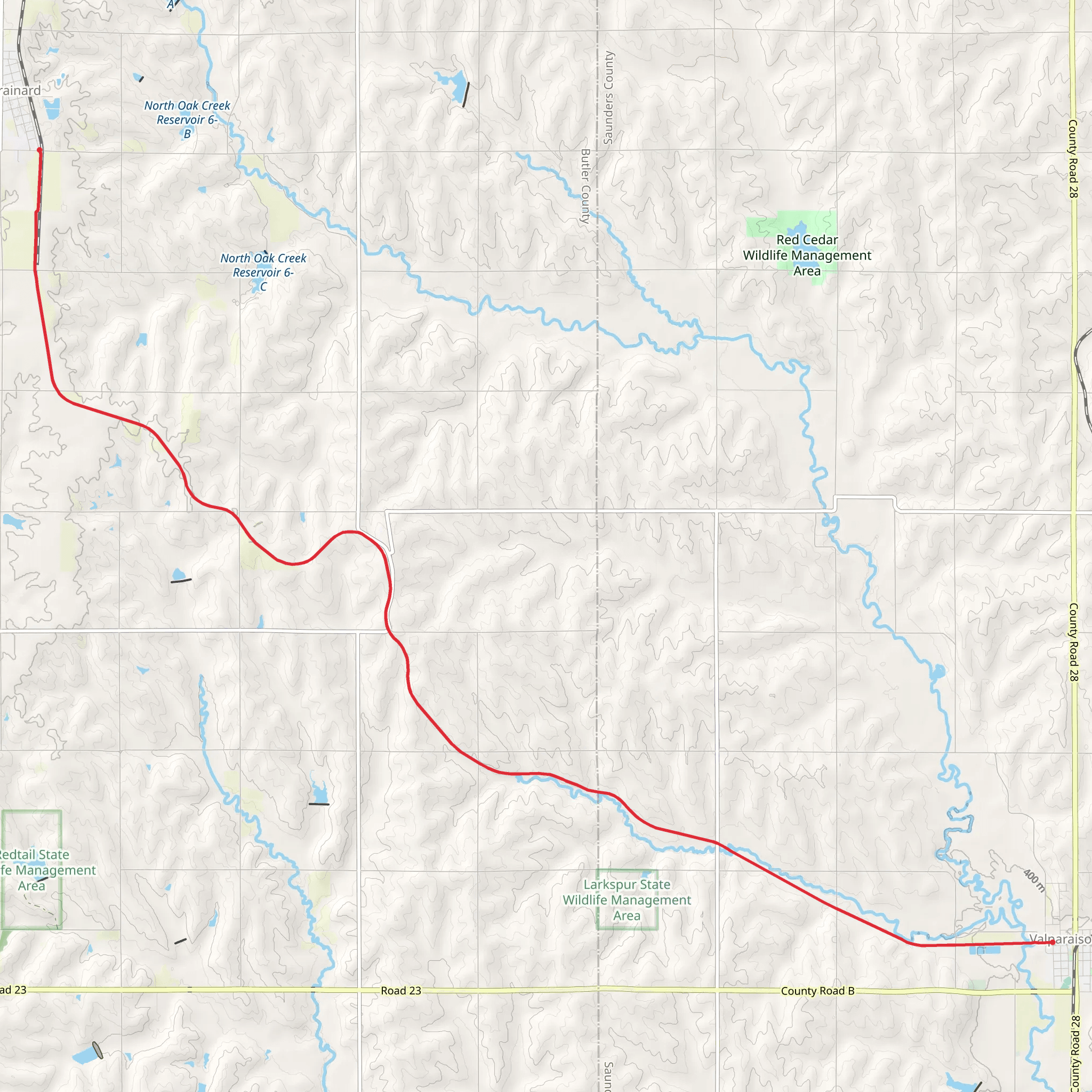 Oak Creek Trail mobile static map