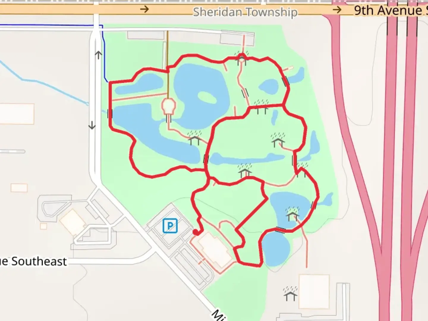 An image depicting the trail Conservation Park Loop and its surrounding area.