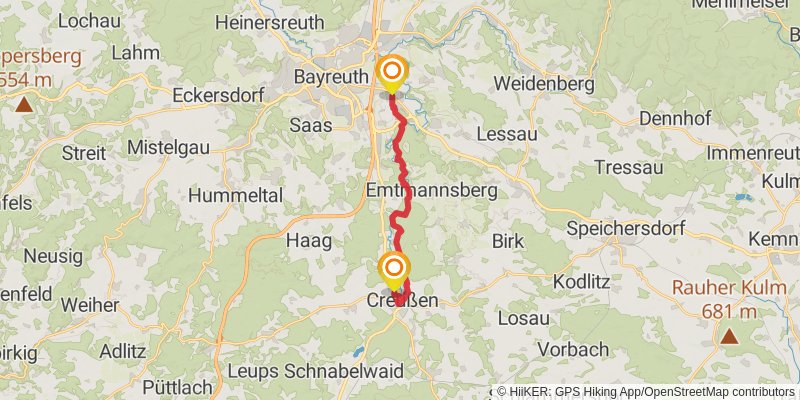 Fränkischer Gebirgsweg stage 14 Map