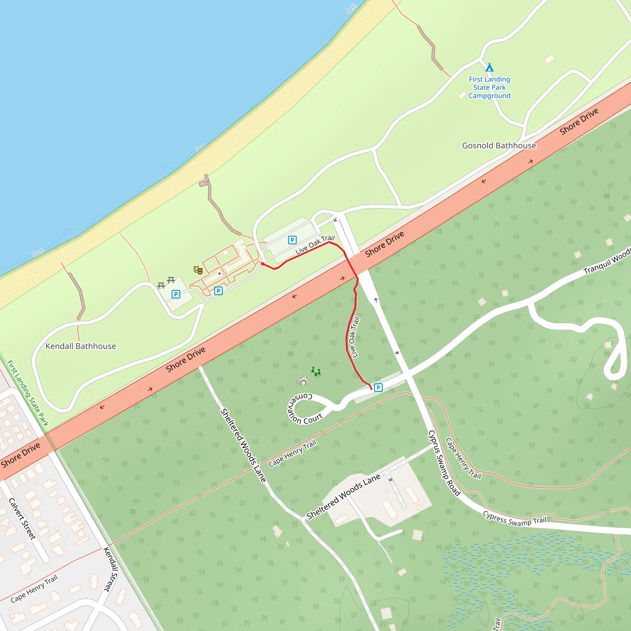 Live Oak Trail mobile static map