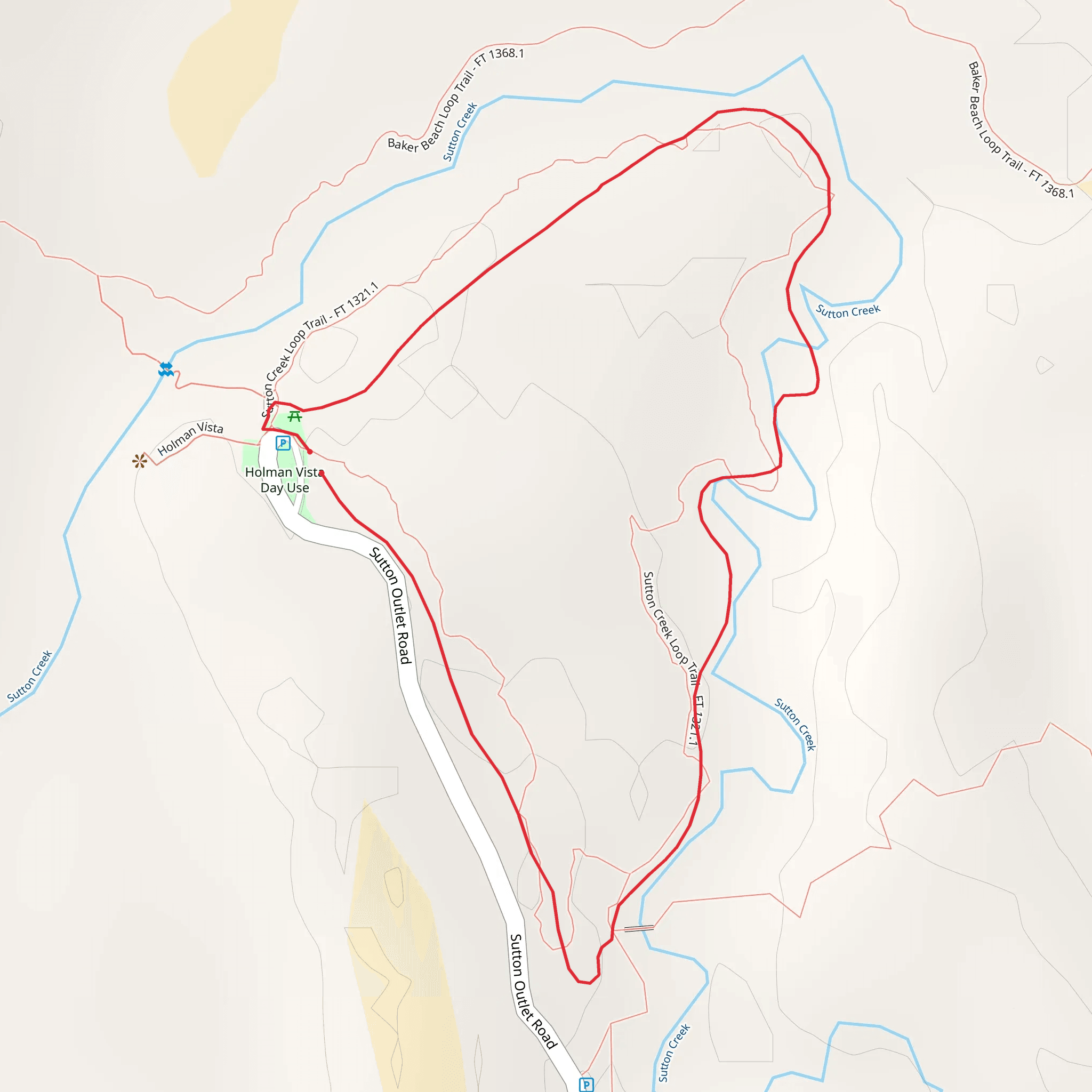 Sutton Creek Loop Trail mobile static map