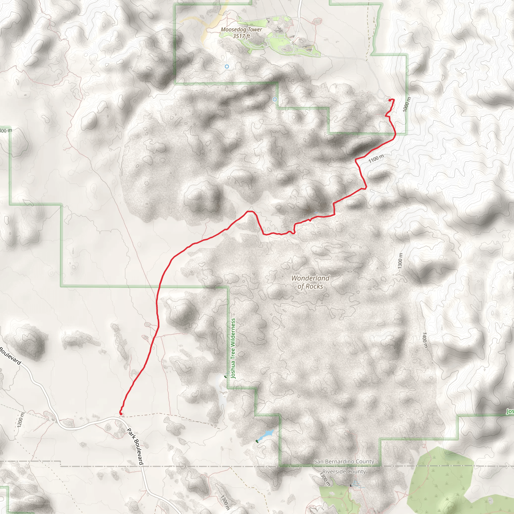 Willow Hole Trail and Wonderland Ranch Wash mobile static map