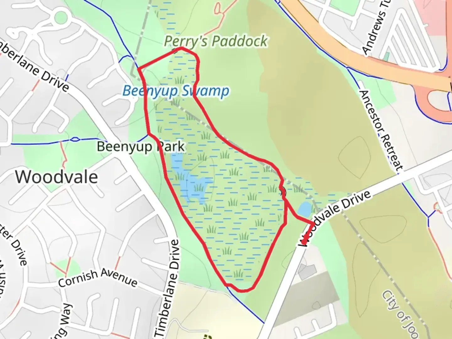An image depicting the trail Beenyup Swamp Circuit and its surrounding area.