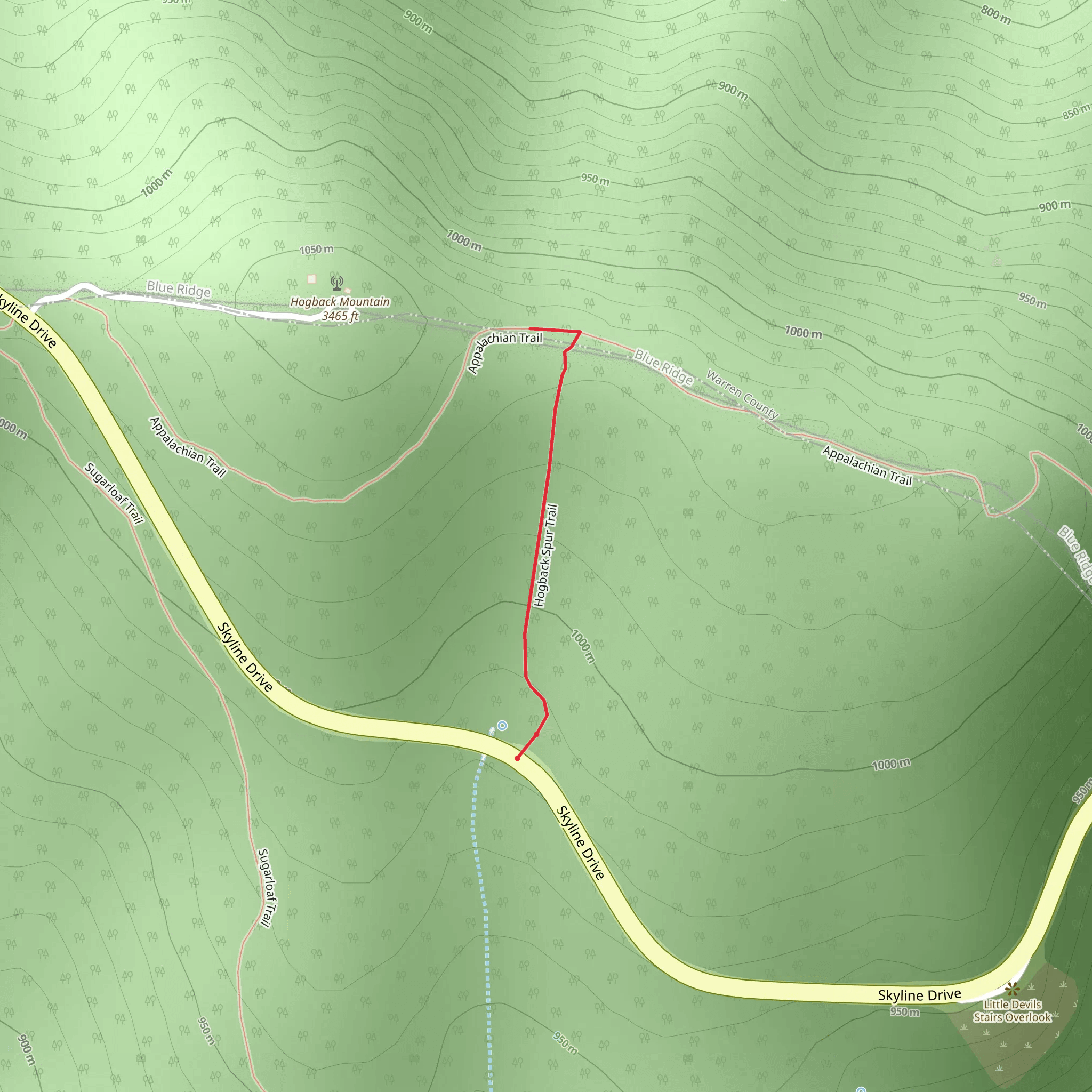 Hogback Spur Trail mobile static map