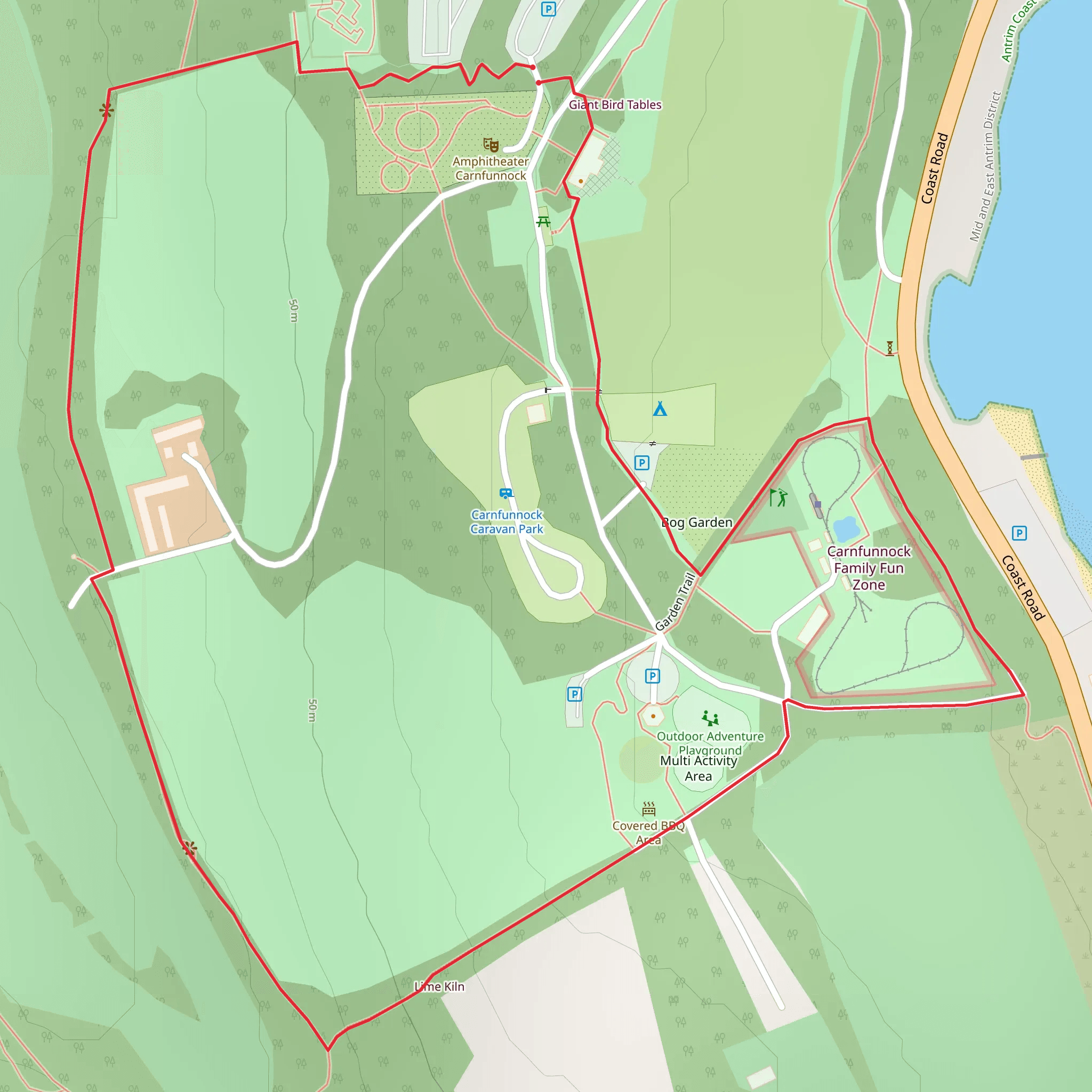 Carnfunnock Heritage Walk mobile static map