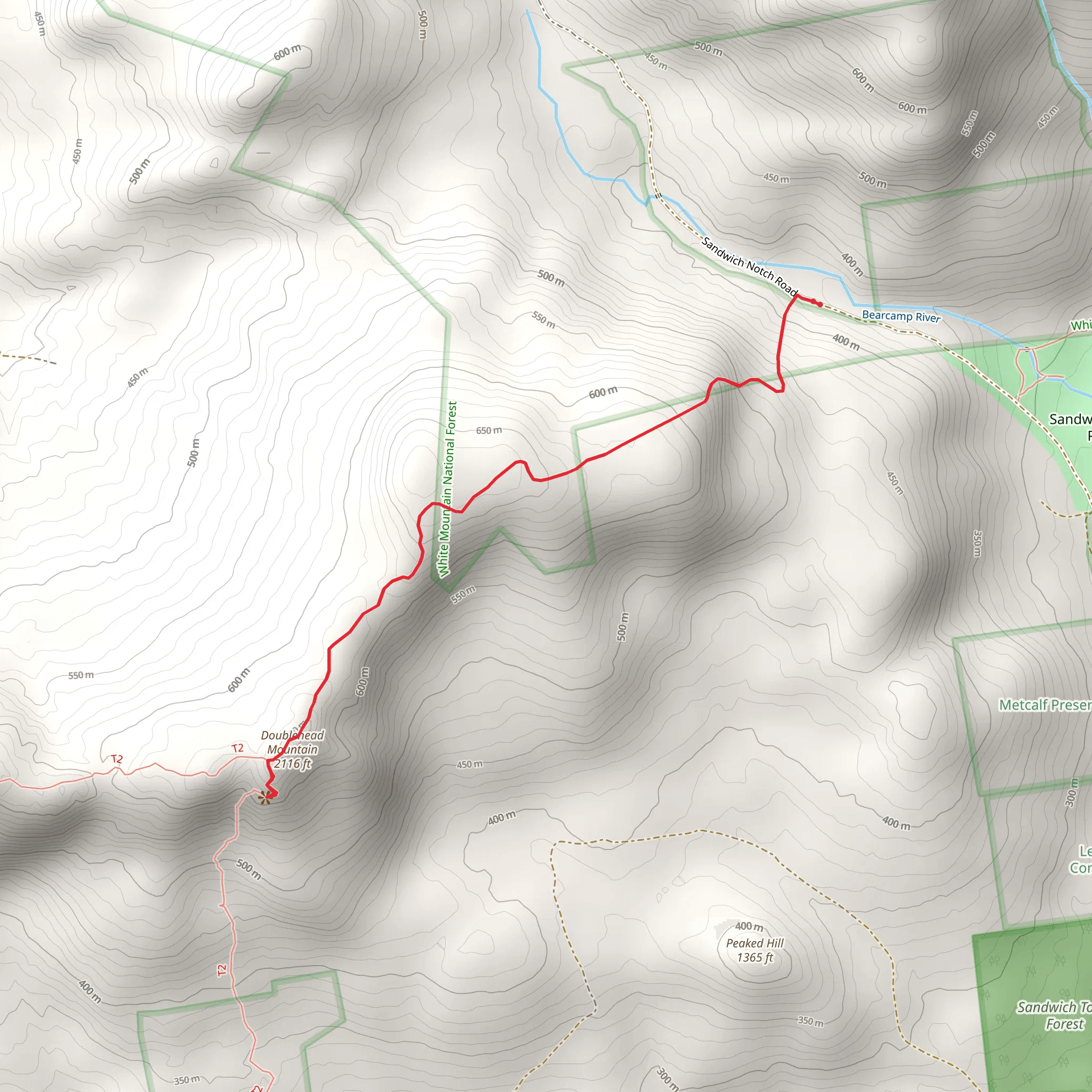 Doublehead Mountain via Crawford-Ridgepole Trail mobile static map