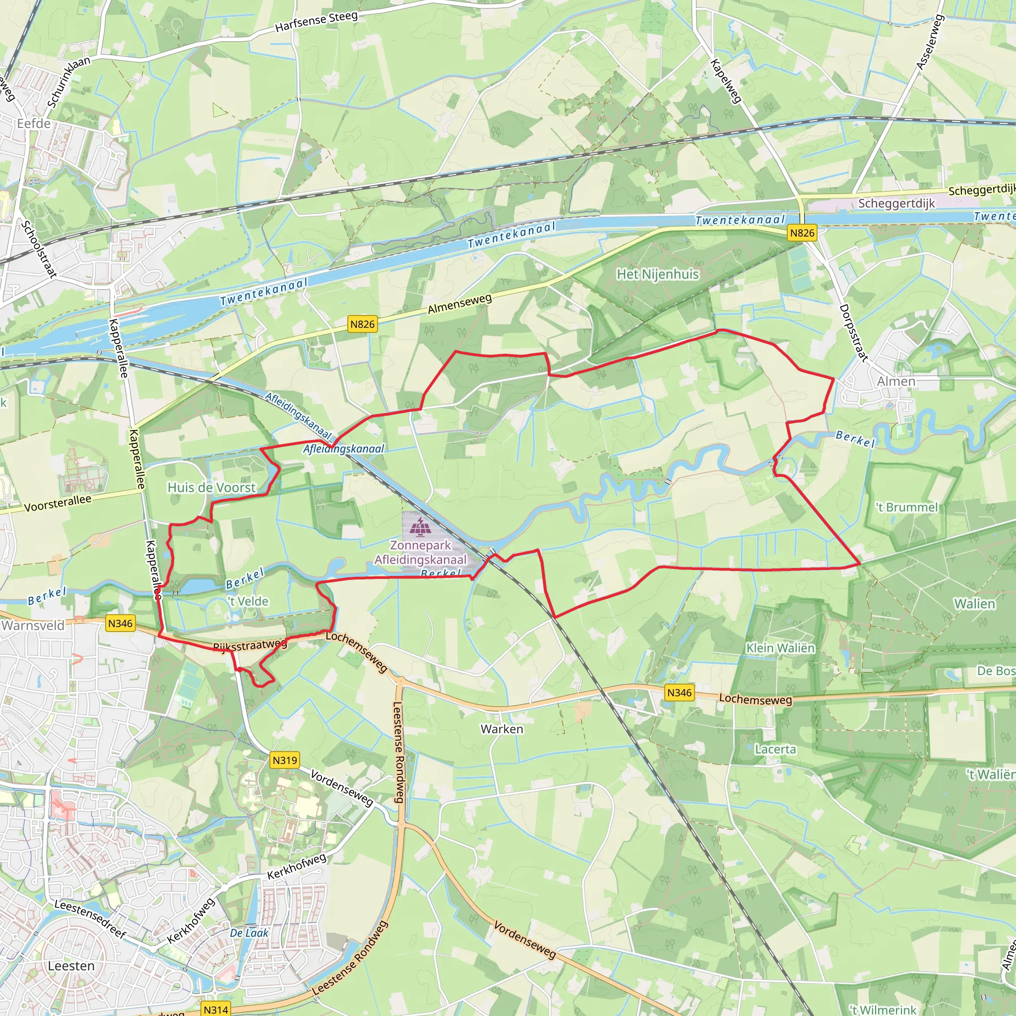 Rondje Walien and Berkel Route mobile static map
