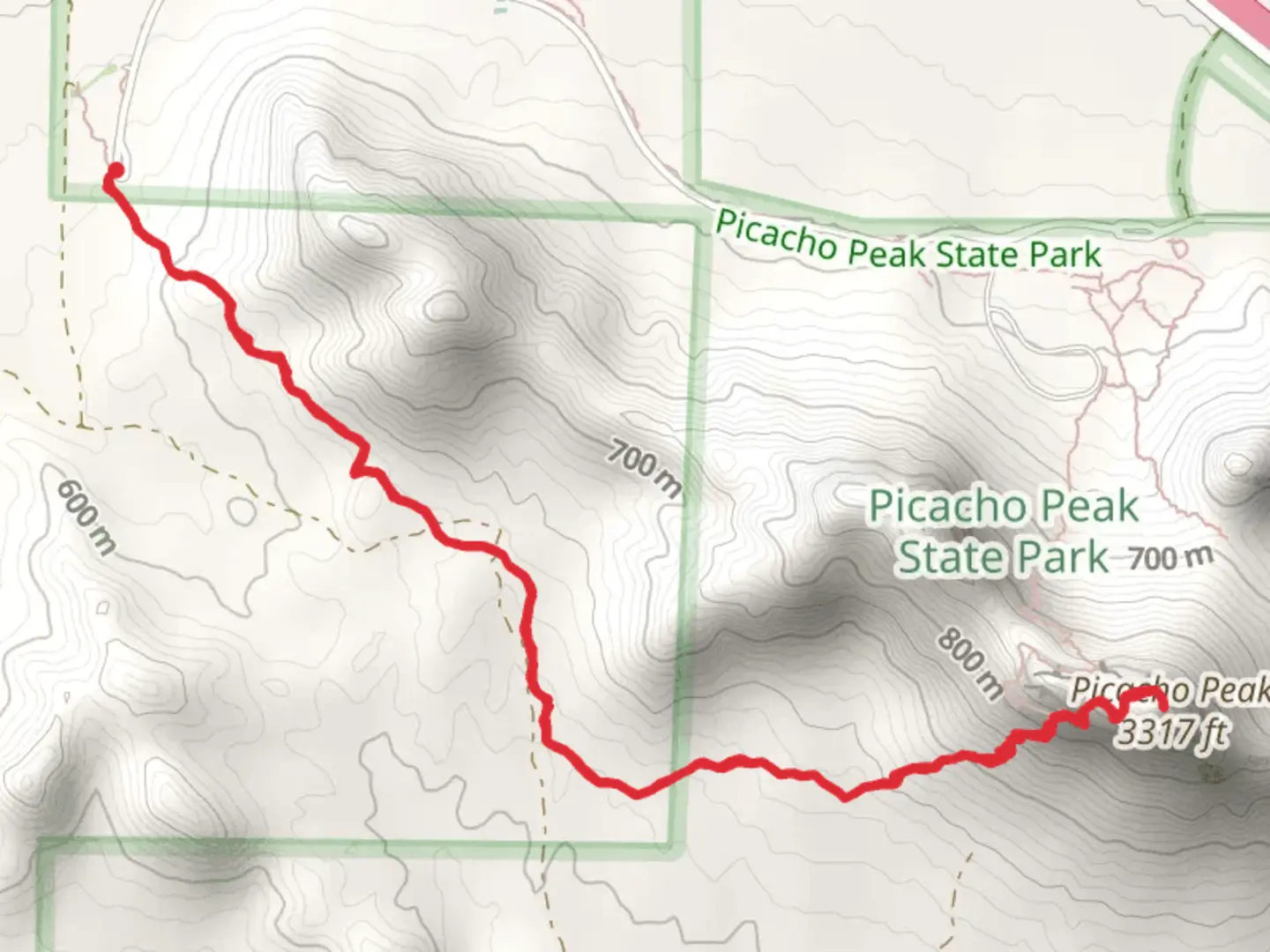 An image depicting the trail Picacho Peak via Sunset Vista Trail and its surrounding area.
