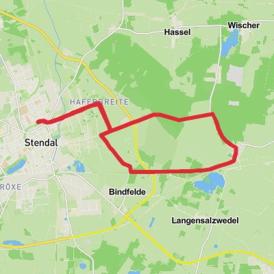 Stendal to Staffelde Loop mobile static map