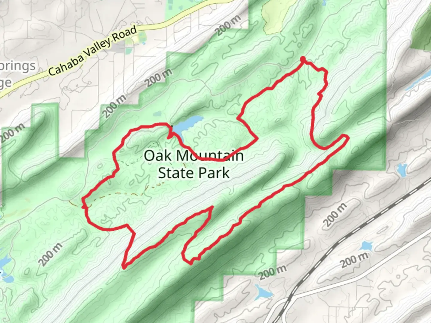 An image depicting the trail Tranquility Lake via White and Orange Loop Trail and its surrounding area.