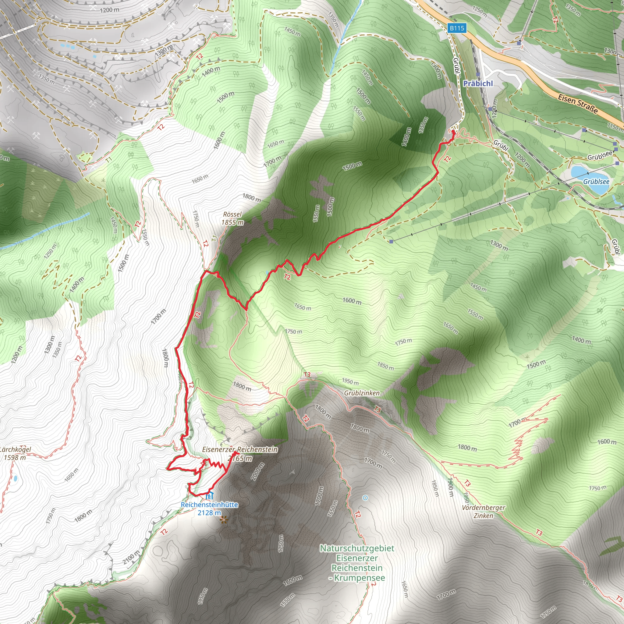Eisenerzer Reichenstein from the Präbichl mobile static map
