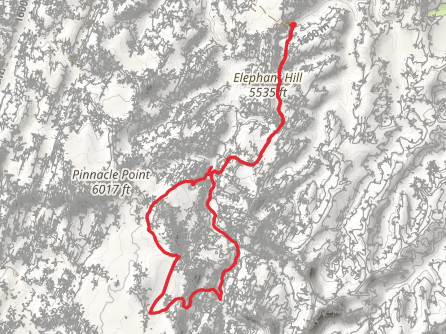 An image depicting the trail Elephant Hill Trail, Chesler Park Trail and Druid Arch Trail and its surrounding area.