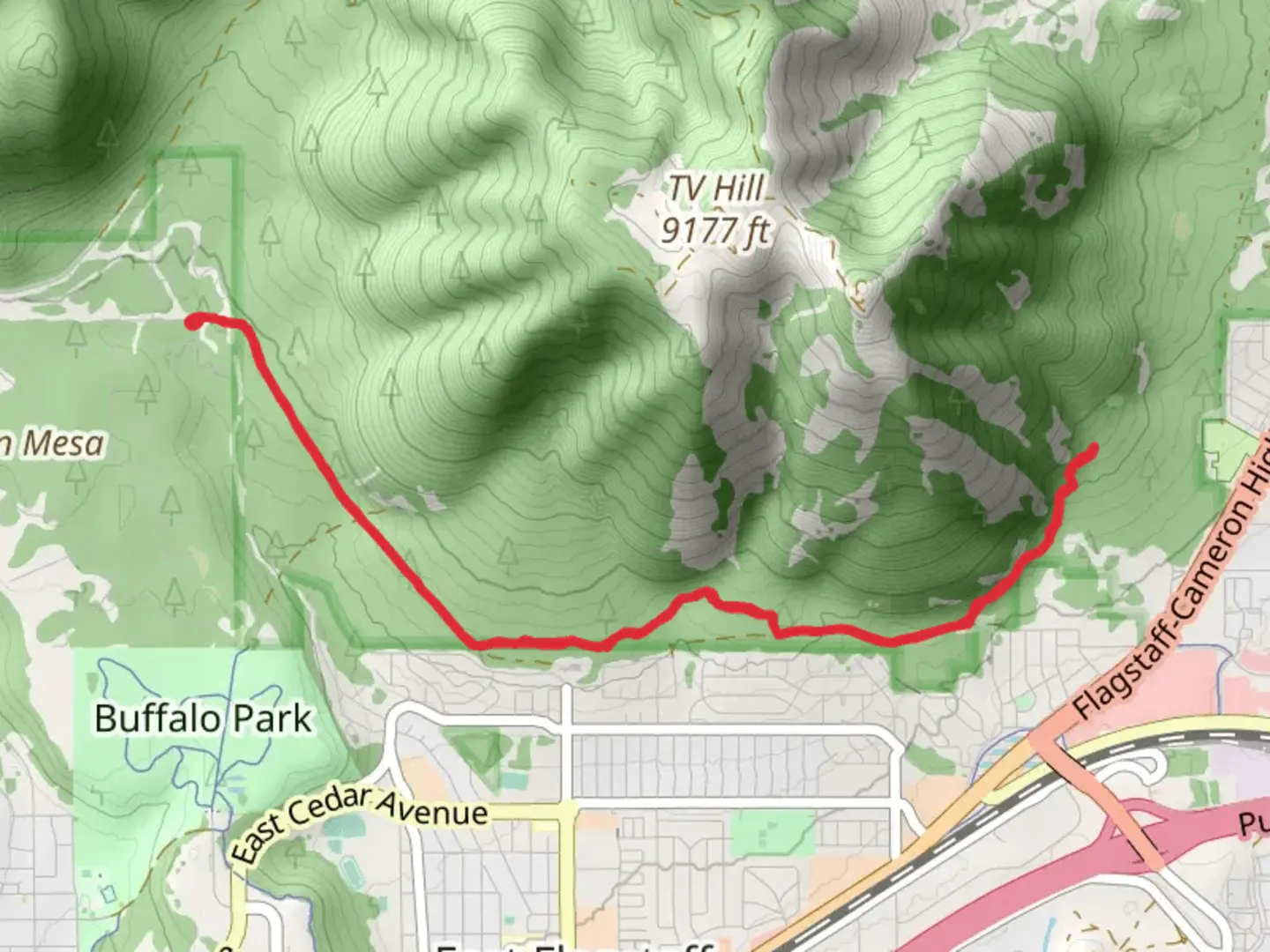 An image depicting the trail Pipeline Trail and its surrounding area.