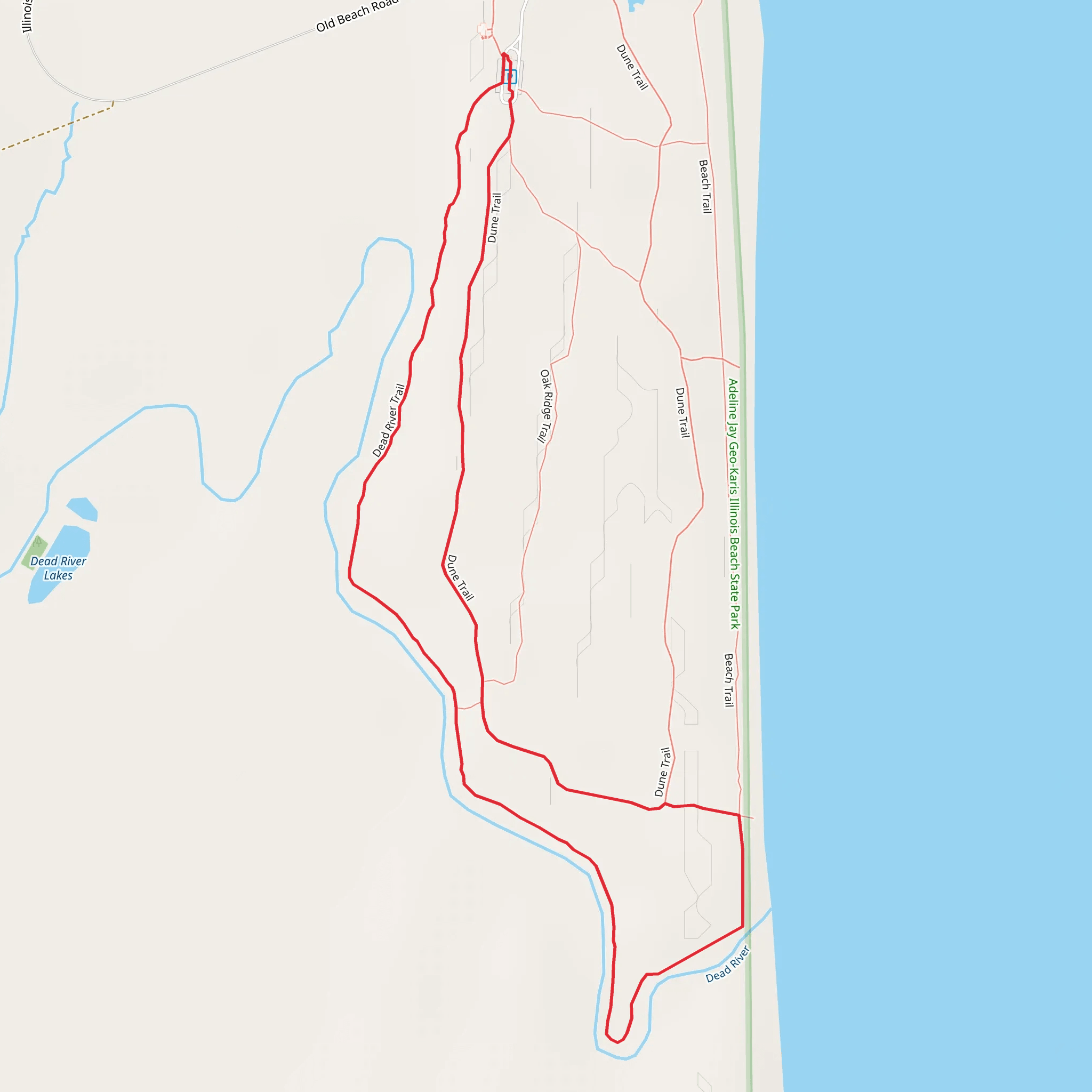 Dead River and Trail Dune Loop Trail mobile static map