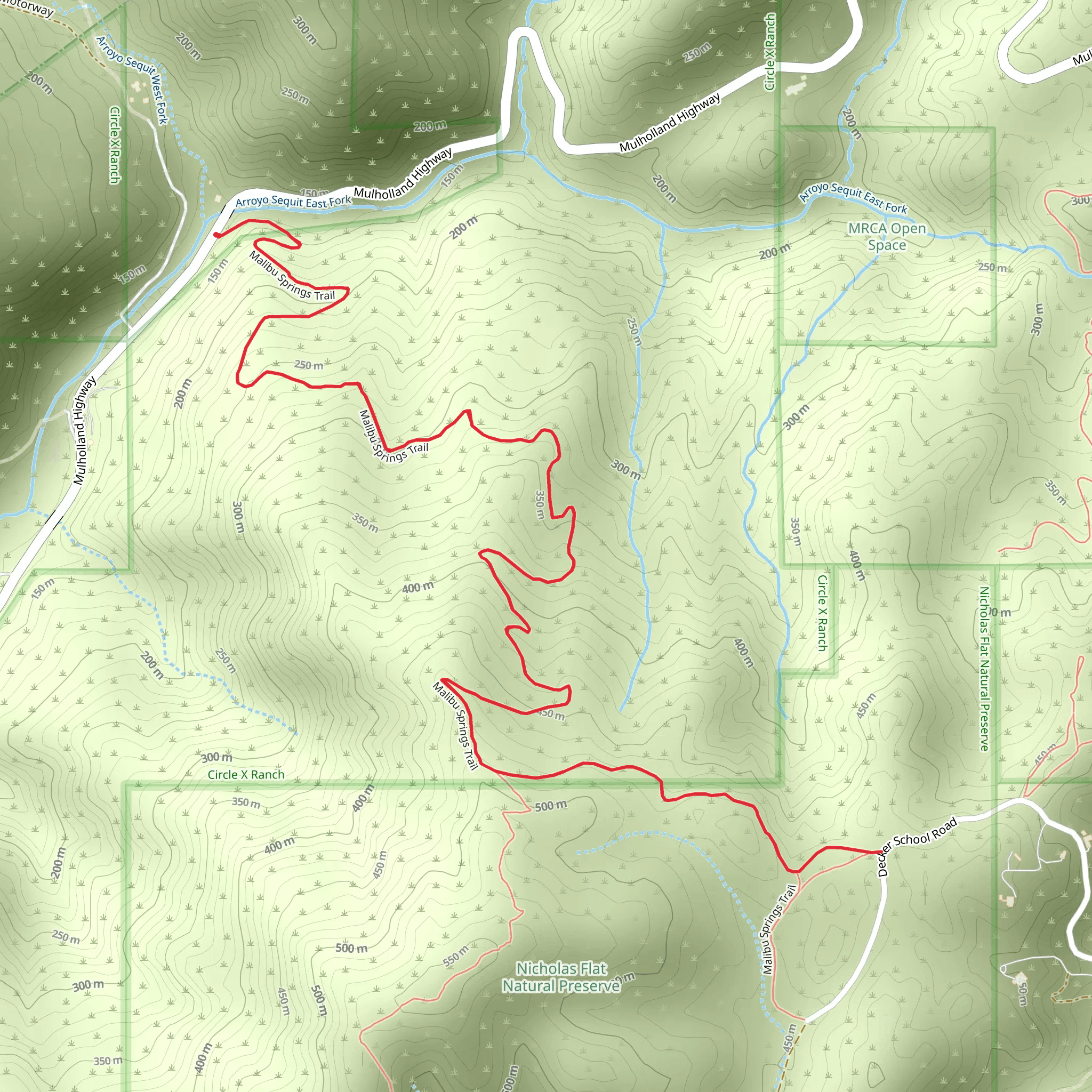 Malibu Springs South Trail mobile static map