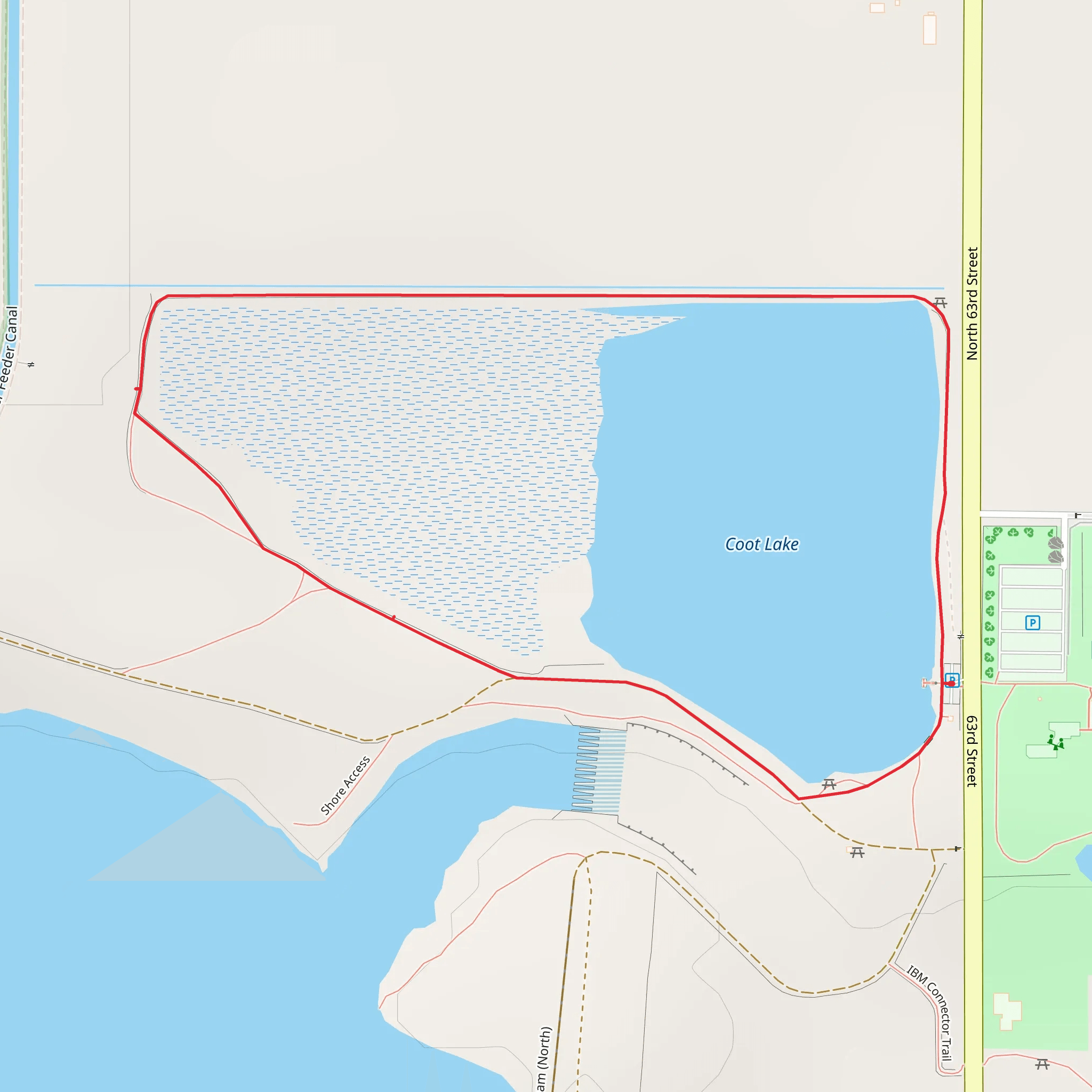 Coot Lake Loop mobile static map