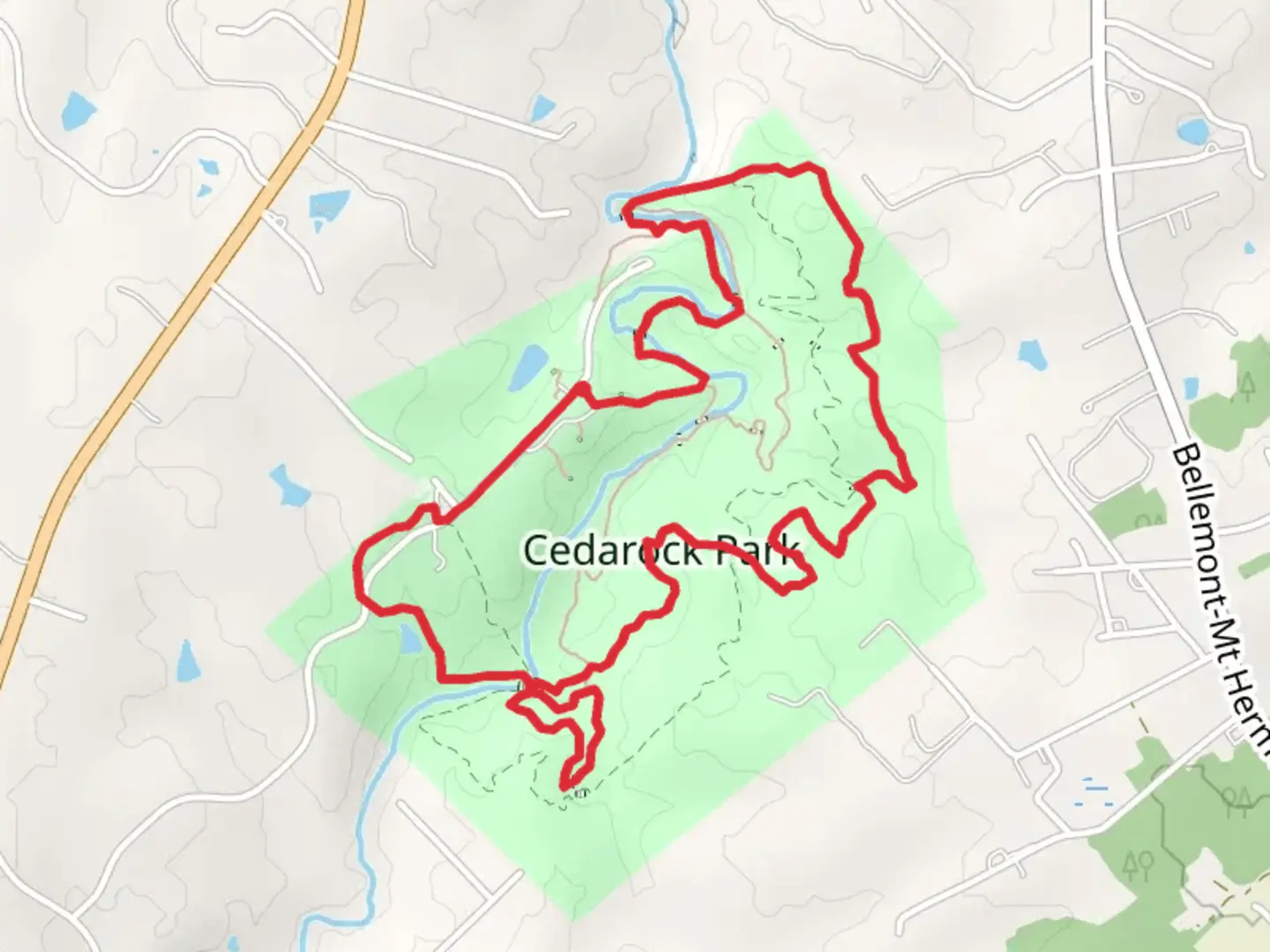 An image depicting the trail Rock Creek and Bridle Loop Trail and its surrounding area.