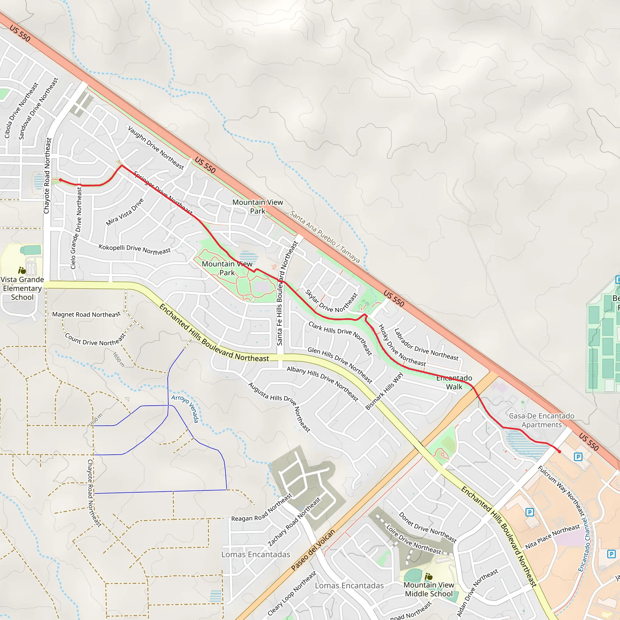 Encantado Walk and Mountain View Park Walk mobile static map