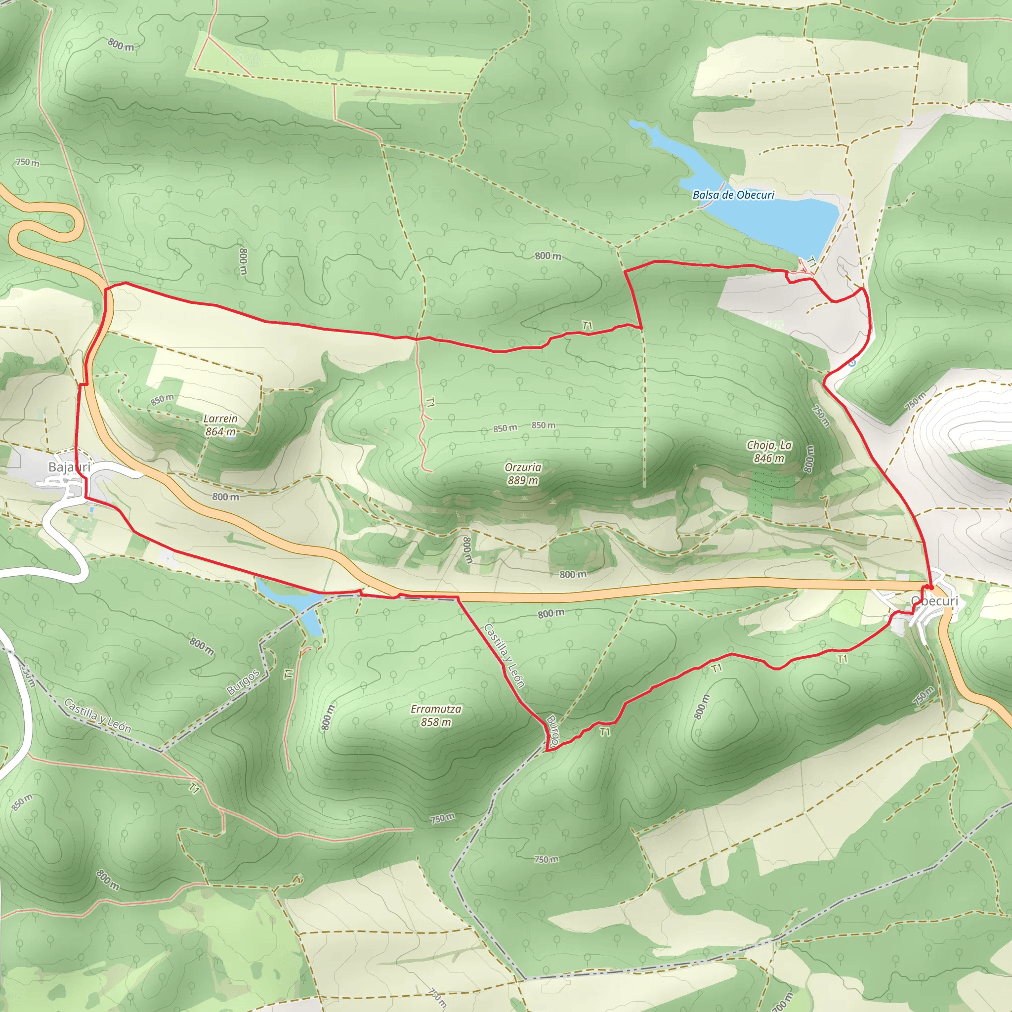 Obécuri and Bajauri Forests Trail PR BU 16 mobile static map