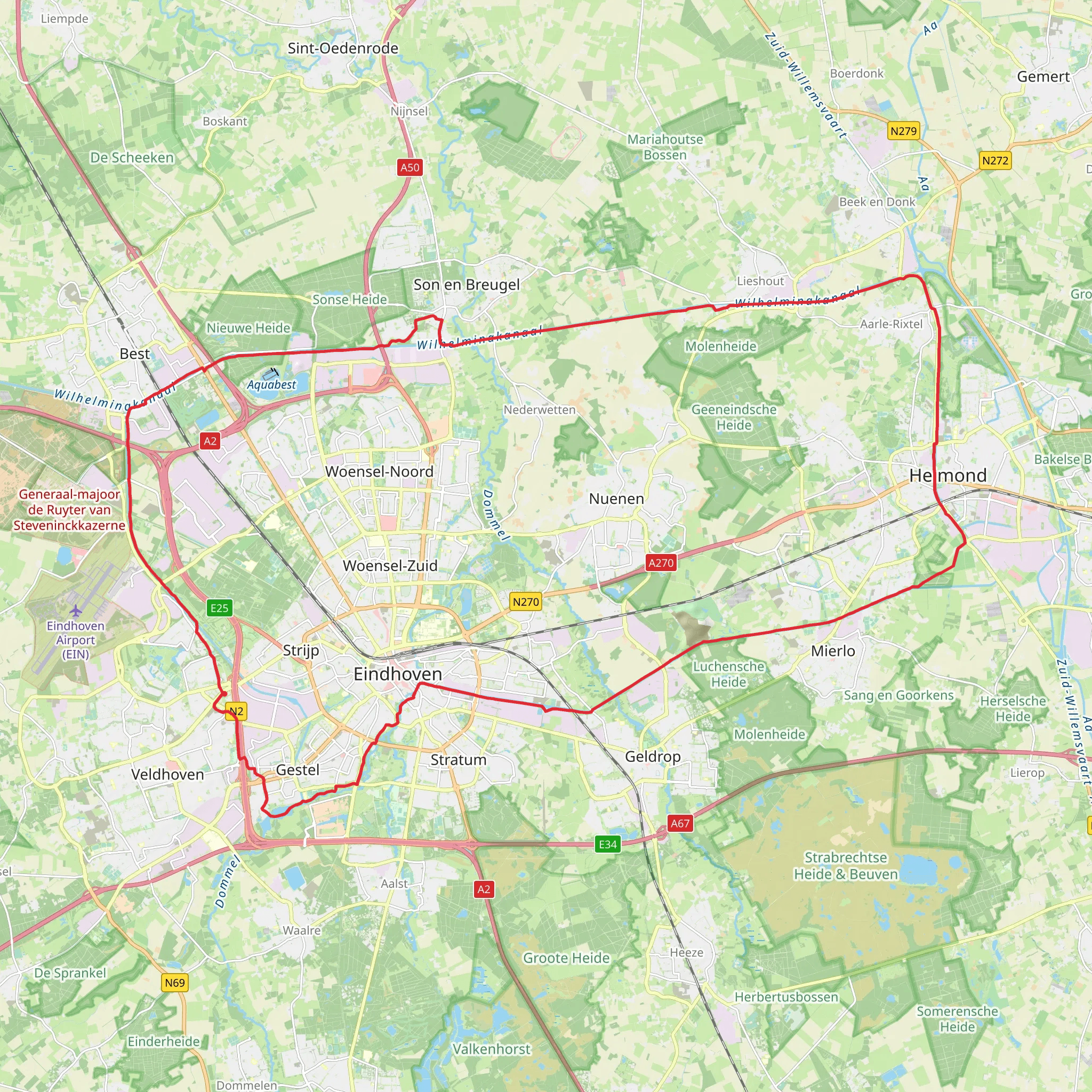 Kanaaldijk Zuid, Lange Dreven and Welschappad Loop mobile static map