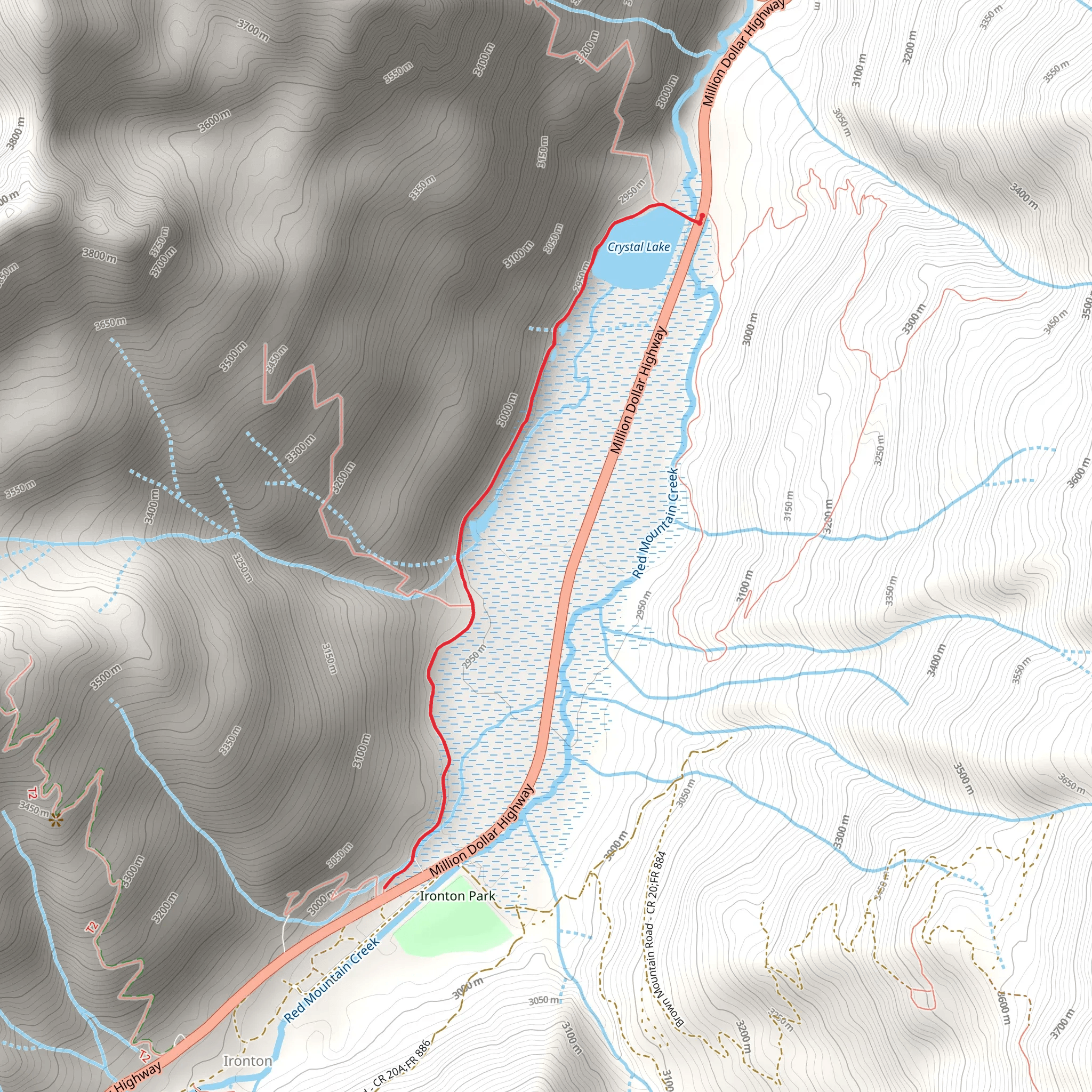 Crystal Lake and Mears Trail mobile static map