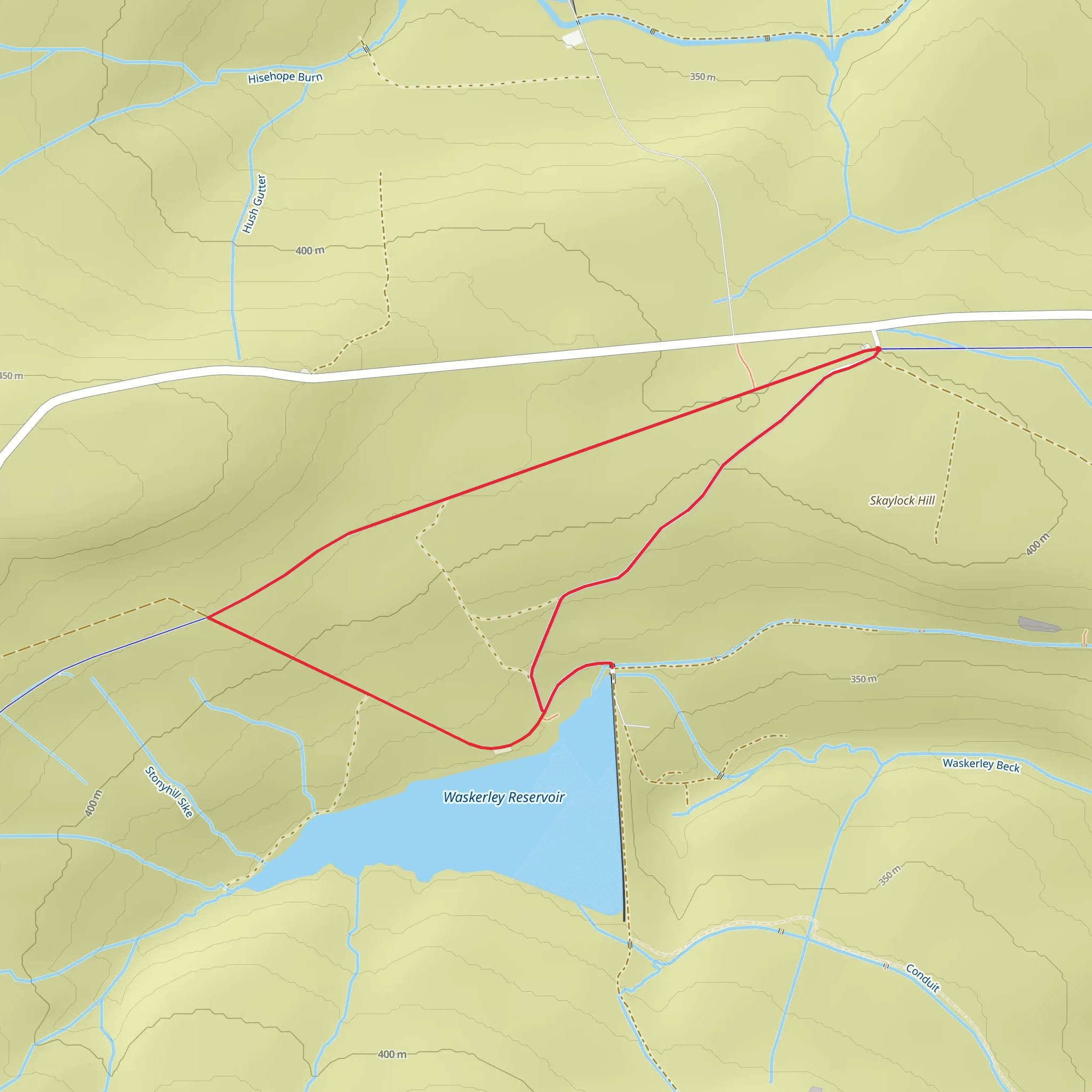 Hawburn Head Picnic Area and Waskerley Reservoir Loop mobile static map