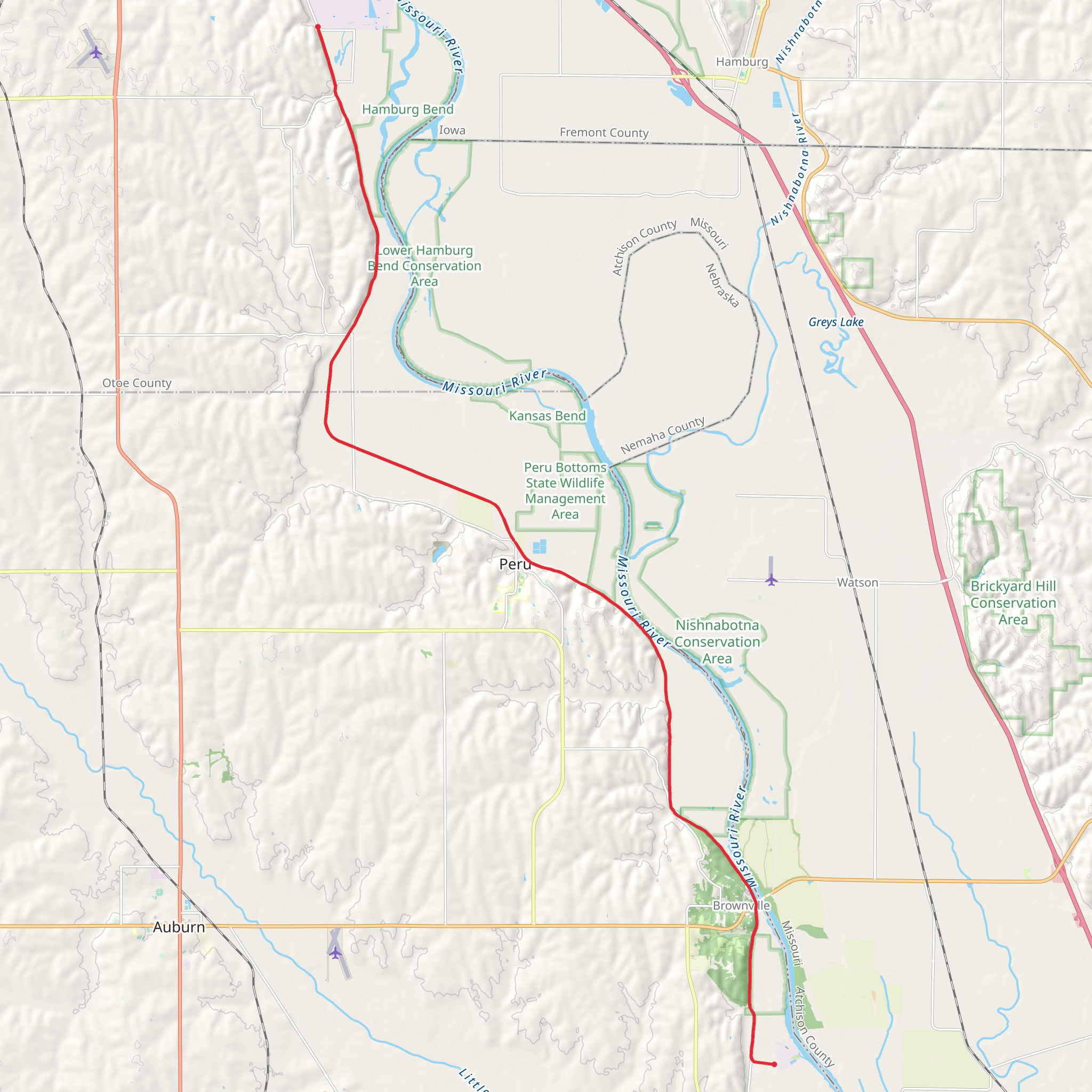 Steamboat Trace Trail mobile static map