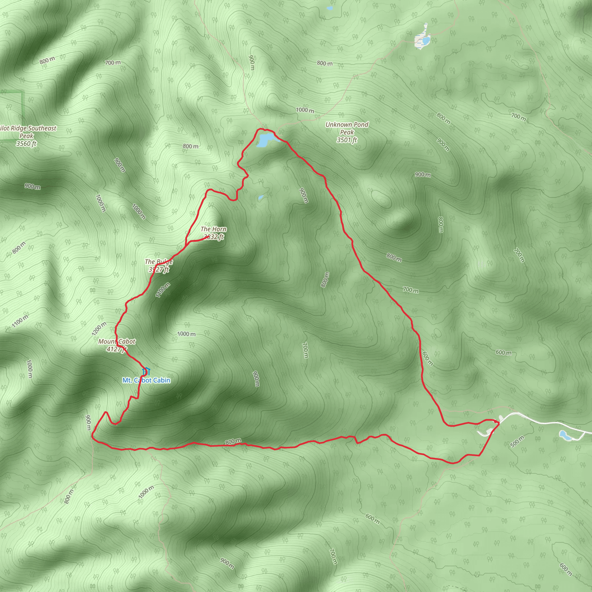Mount Cabot, The Bulge and The Horn Loop mobile static map