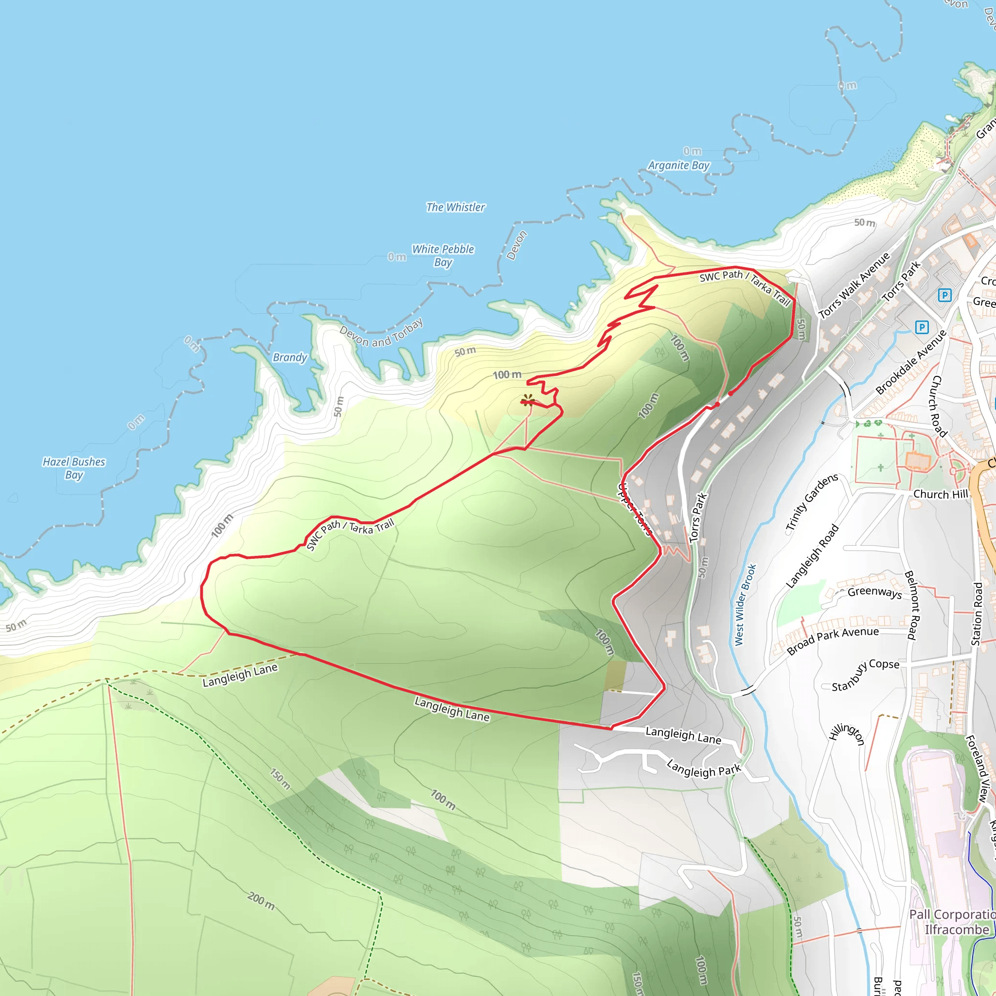 Ilfracombe Torrs Walk mobile static map
